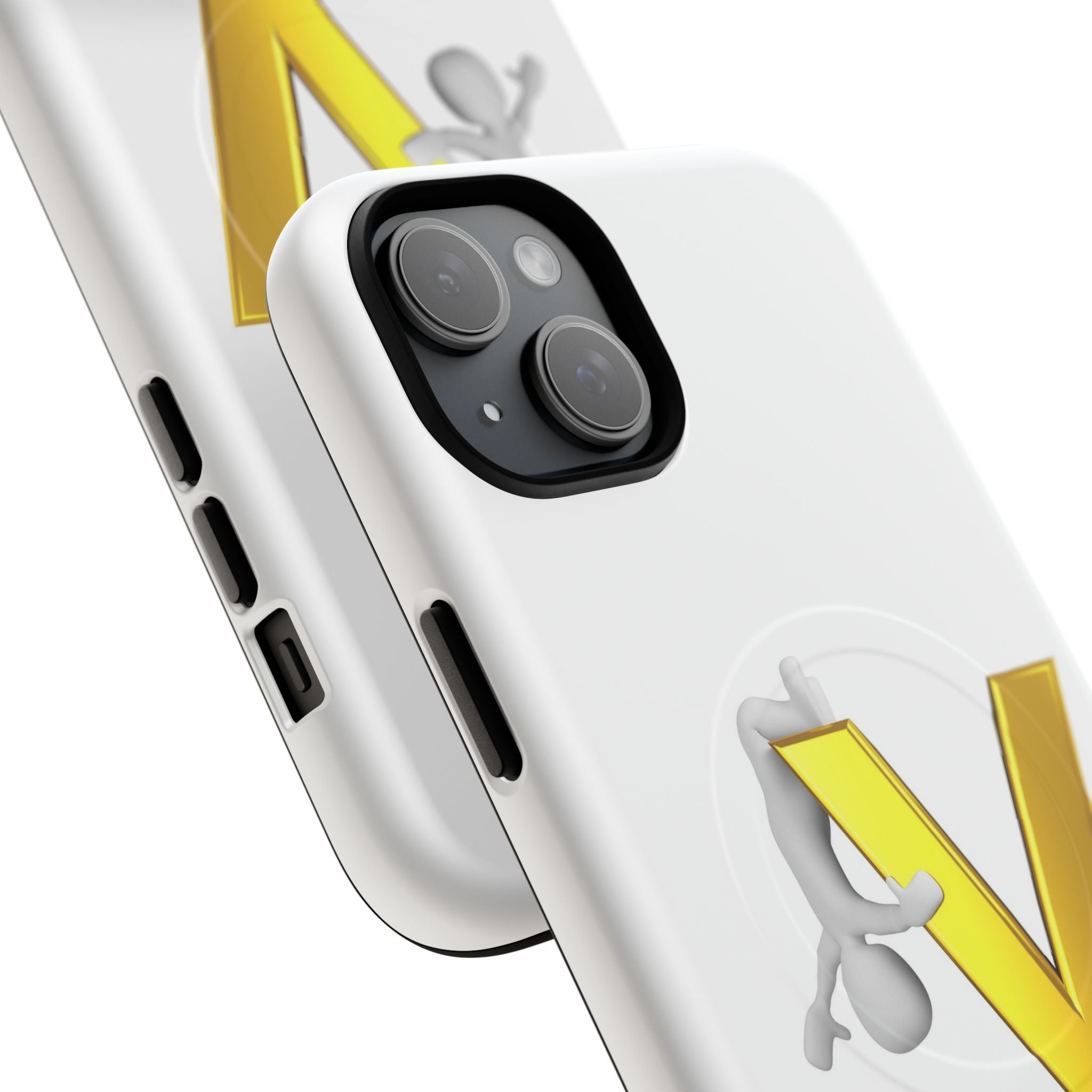 3D Yellow V Letter Phone Case Tough Magnetic Case | Monogram V iPhone Cover