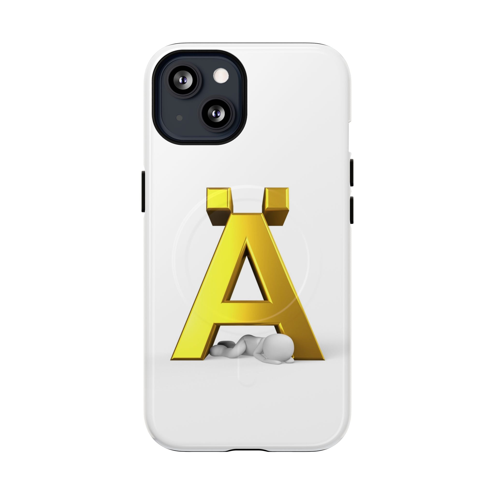 Coque de téléphone Lettre Ä Dorée | Étui magnétique renforcé, Monogramme initial