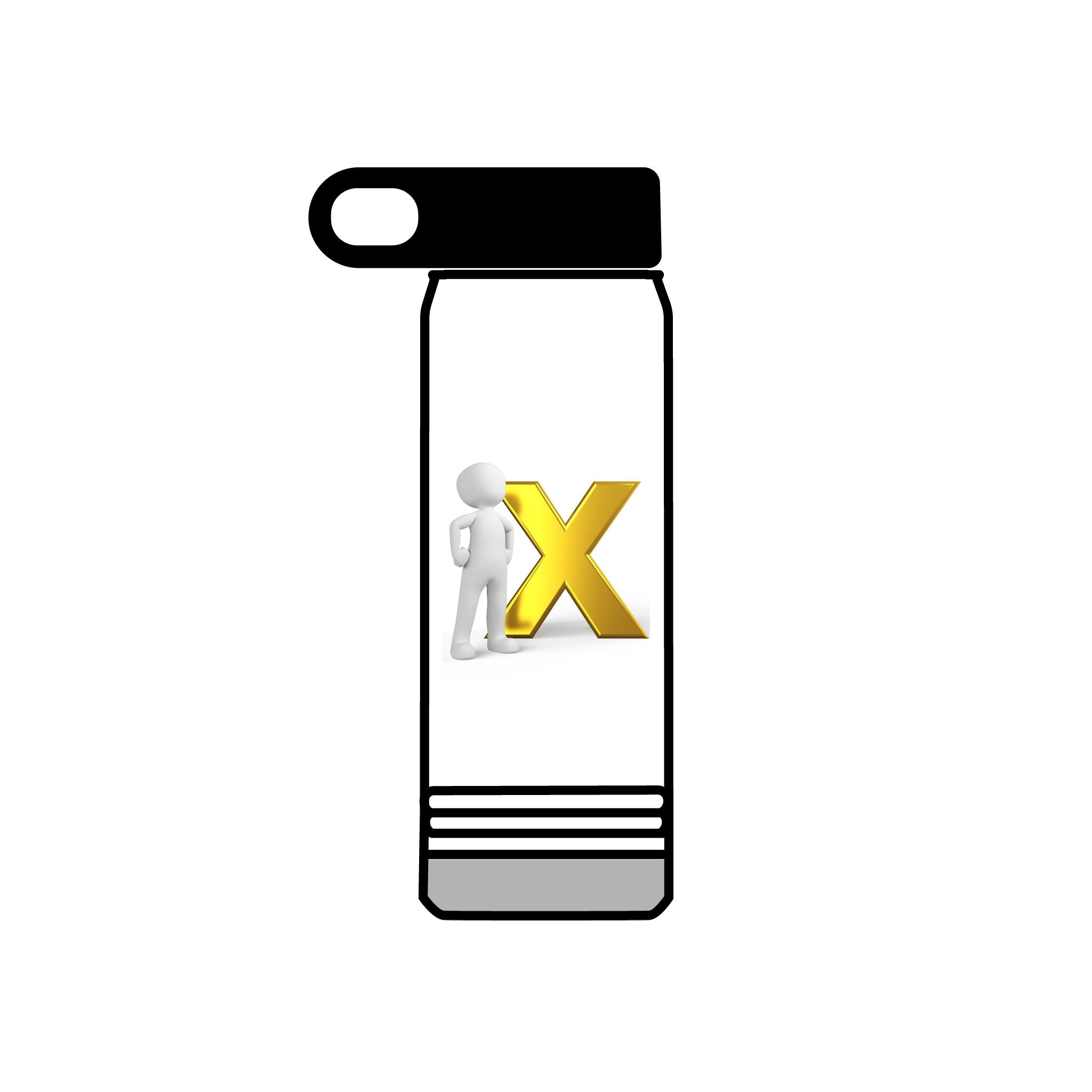 3D Figure with Gold X Water Bottle | 20oz Stainless Tumbler