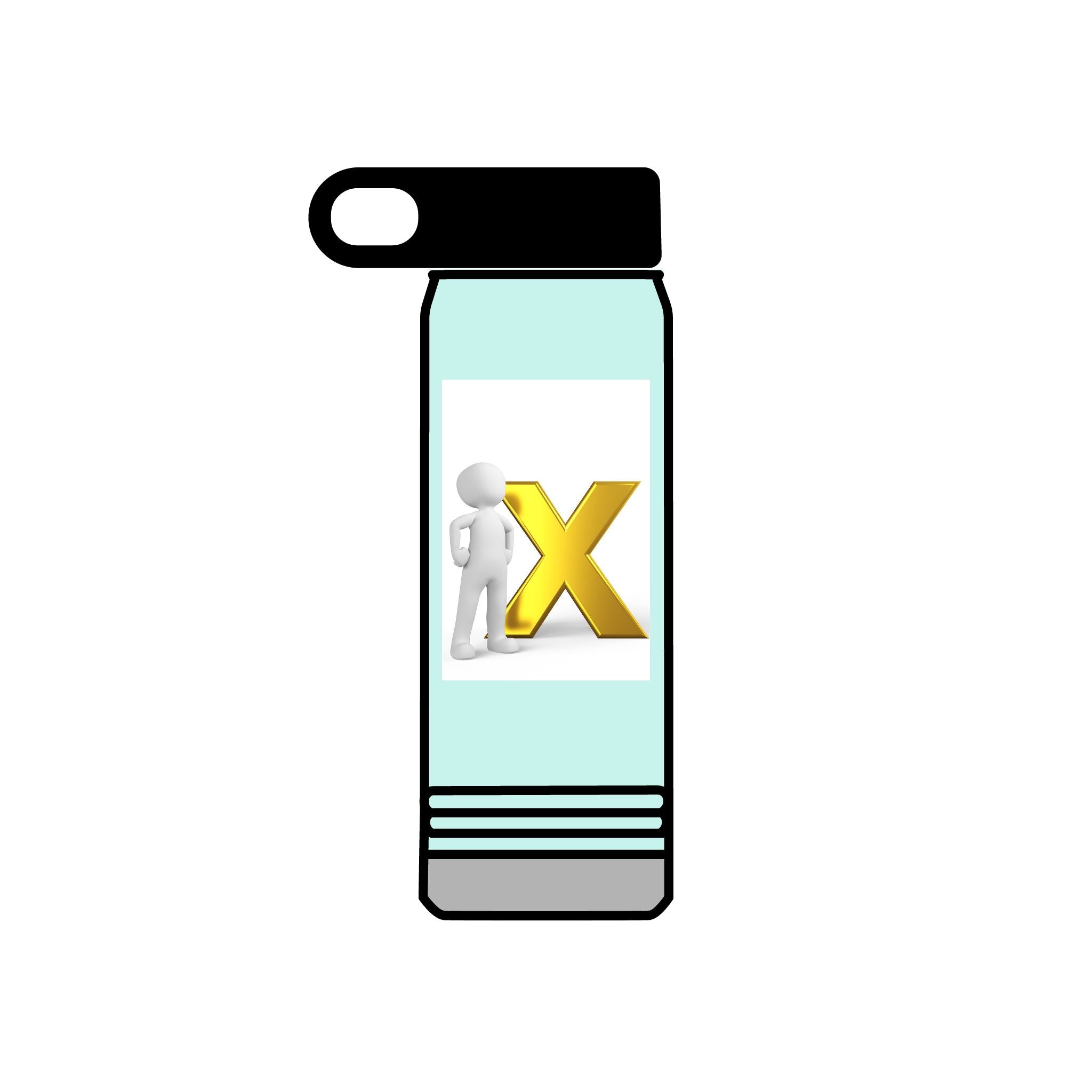 3D Figure with Gold X Water Bottle | 20oz Stainless Tumbler