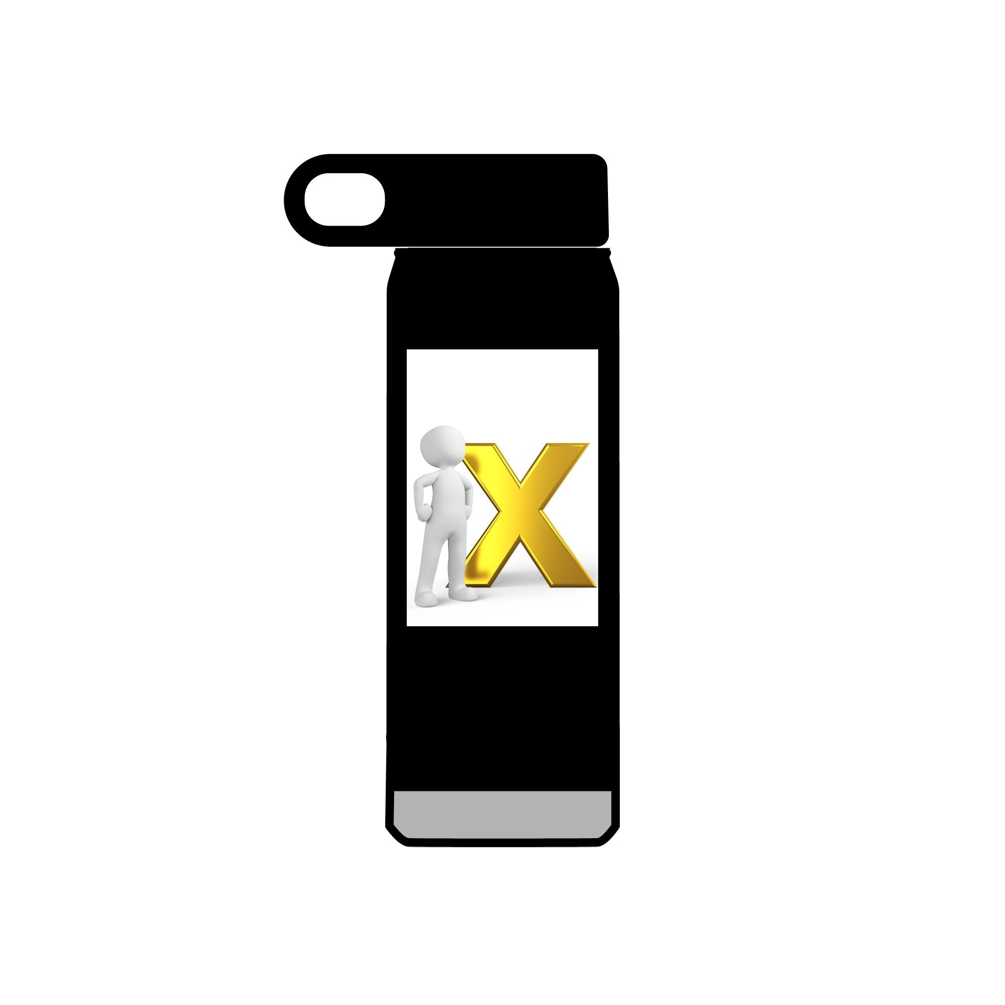 3D Figure with Gold X Water Bottle | 20oz Stainless Tumbler