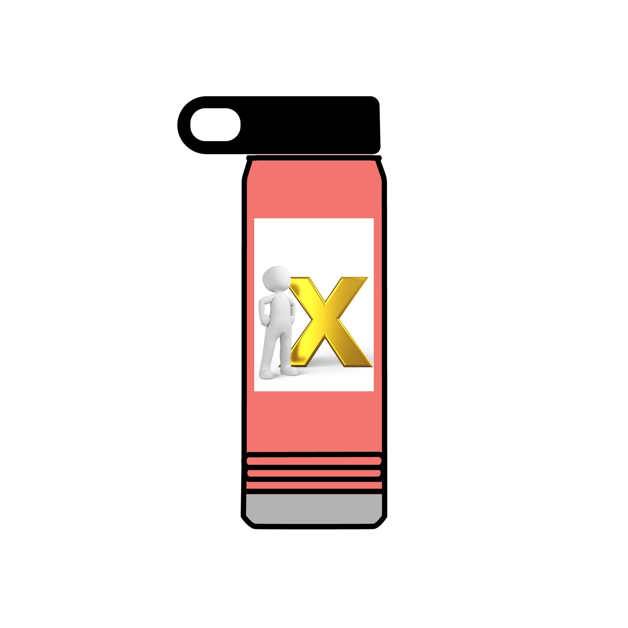 3D Figure with Gold X Water Bottle | 20oz Stainless Tumbler