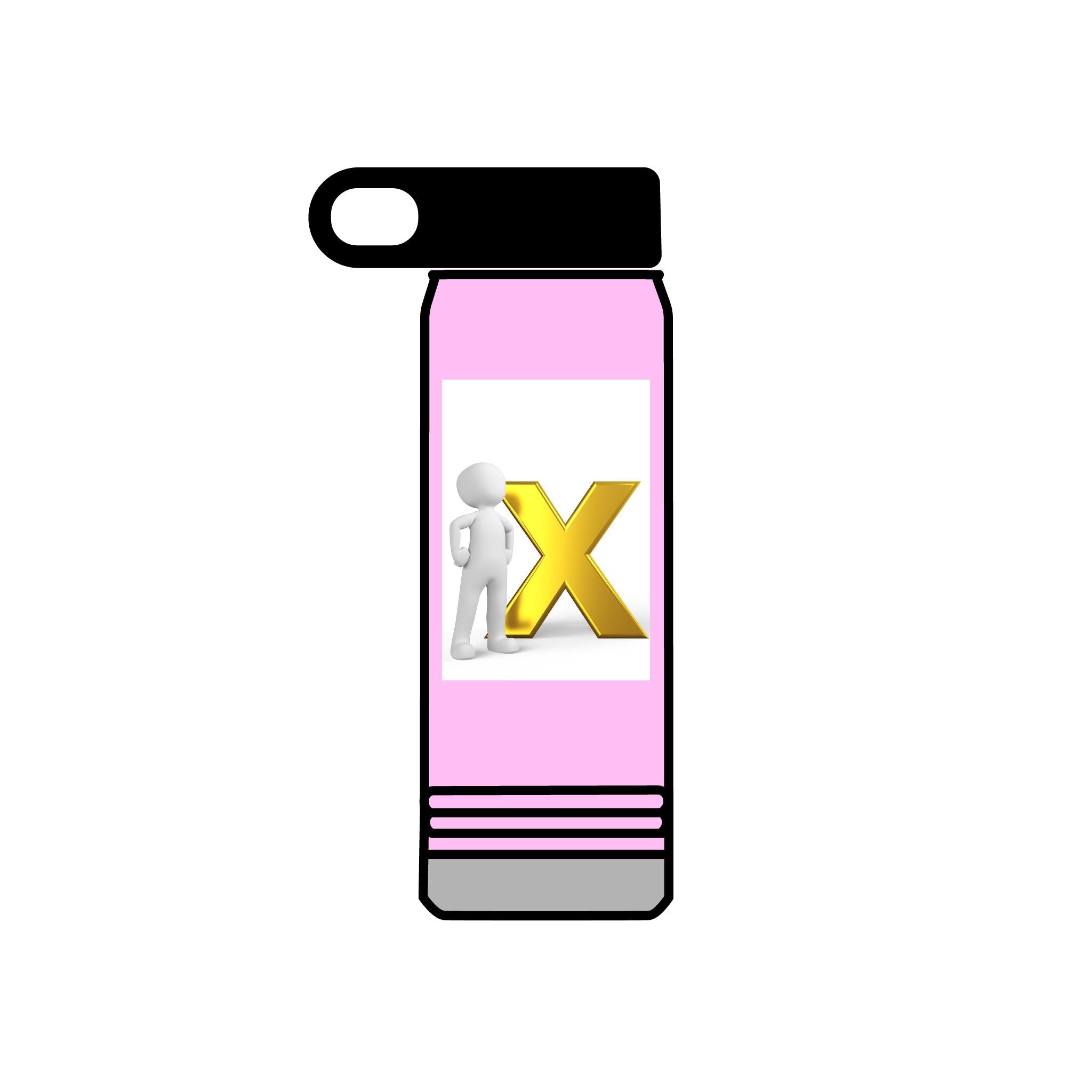 3D Figure with Gold X Water Bottle | 20oz Stainless Tumbler