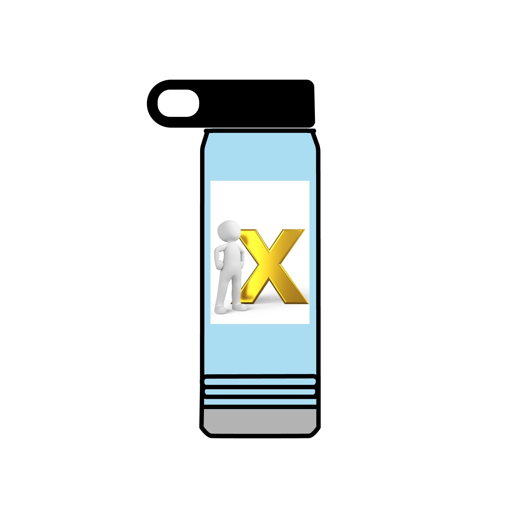 3D Figure with Gold X Water Bottle | 20oz Stainless Tumbler
