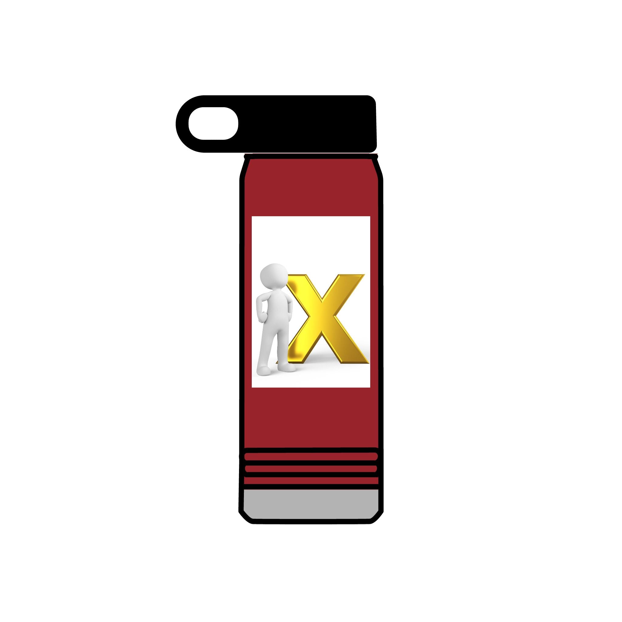 3D Figure with Gold X Water Bottle | 20oz Stainless Tumbler