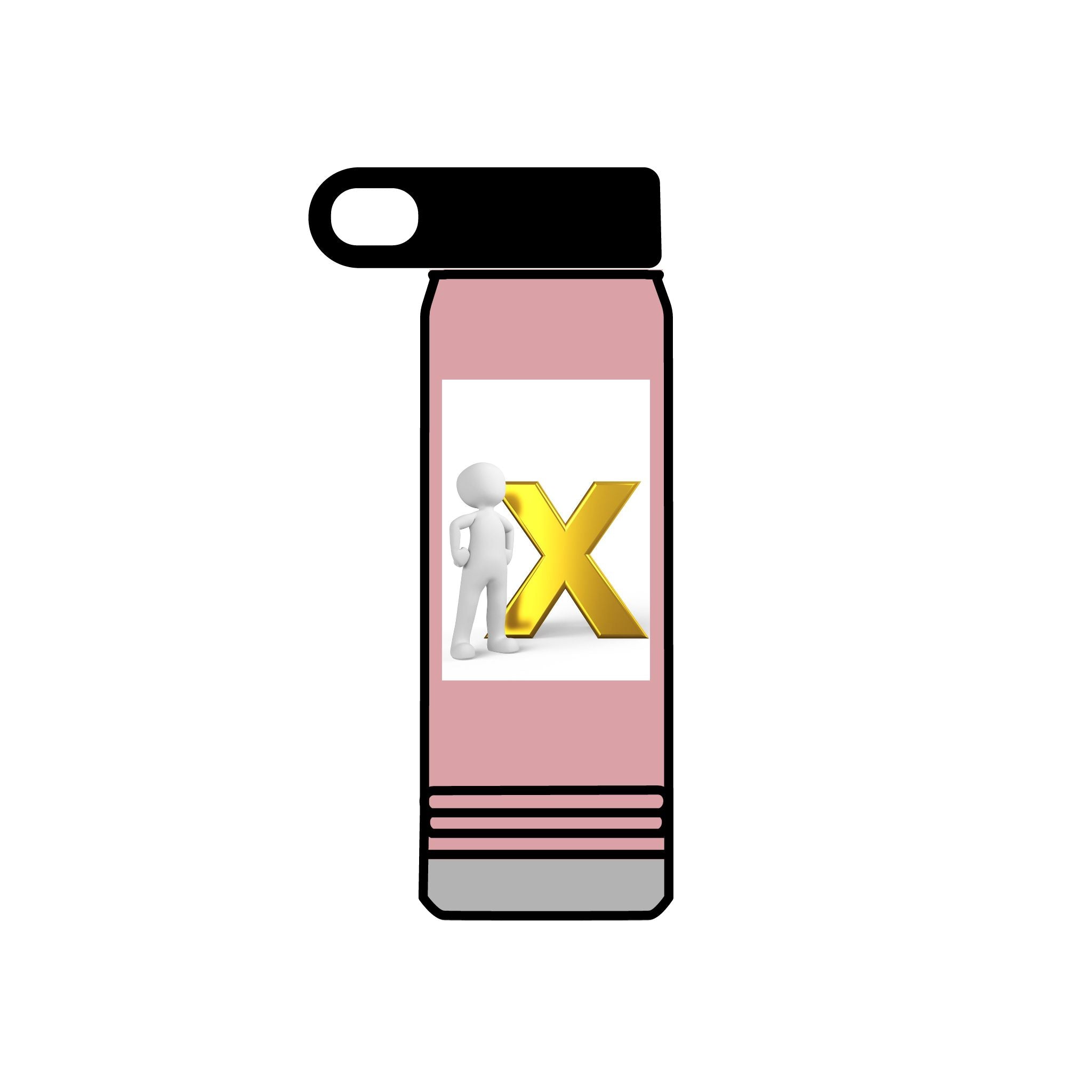 3D Figure with Gold X Water Bottle | 20oz Stainless Tumbler