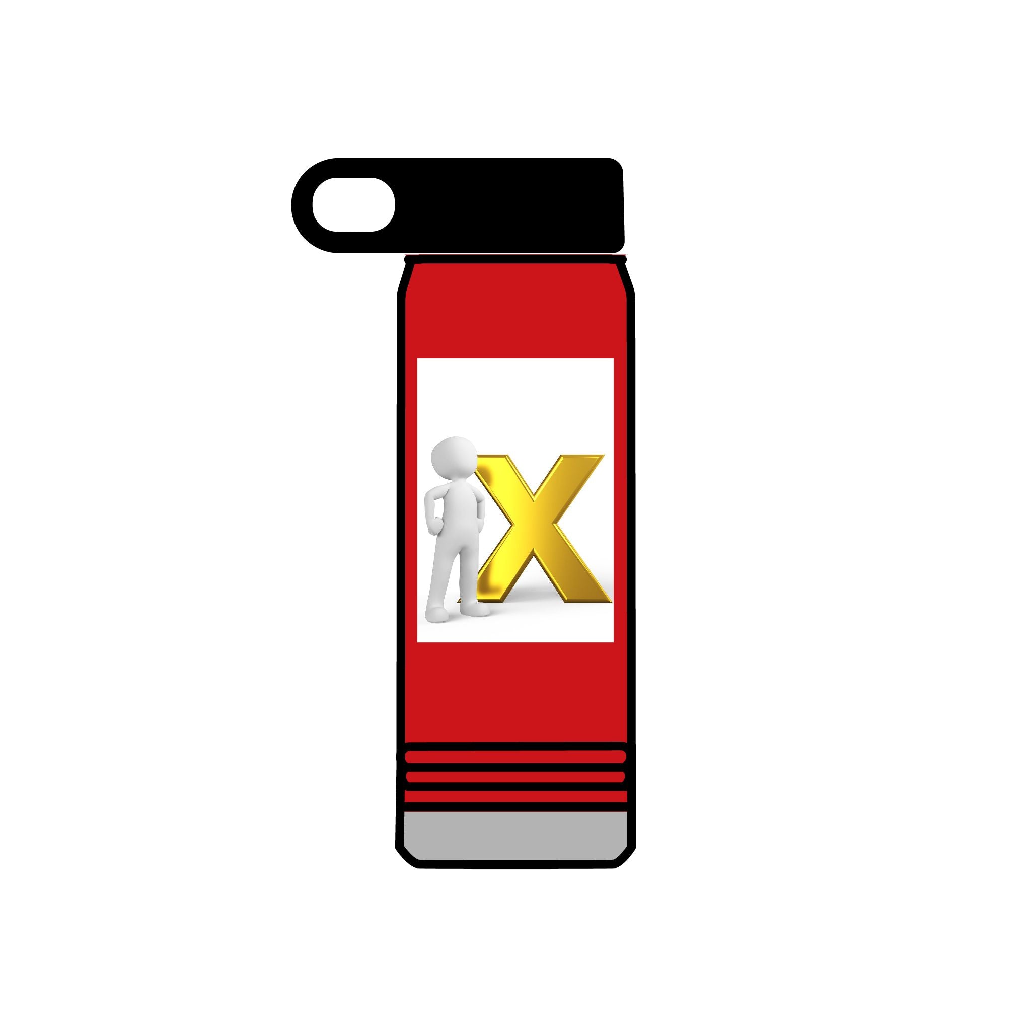 3D Figure with Gold X Water Bottle | 20oz Stainless Tumbler