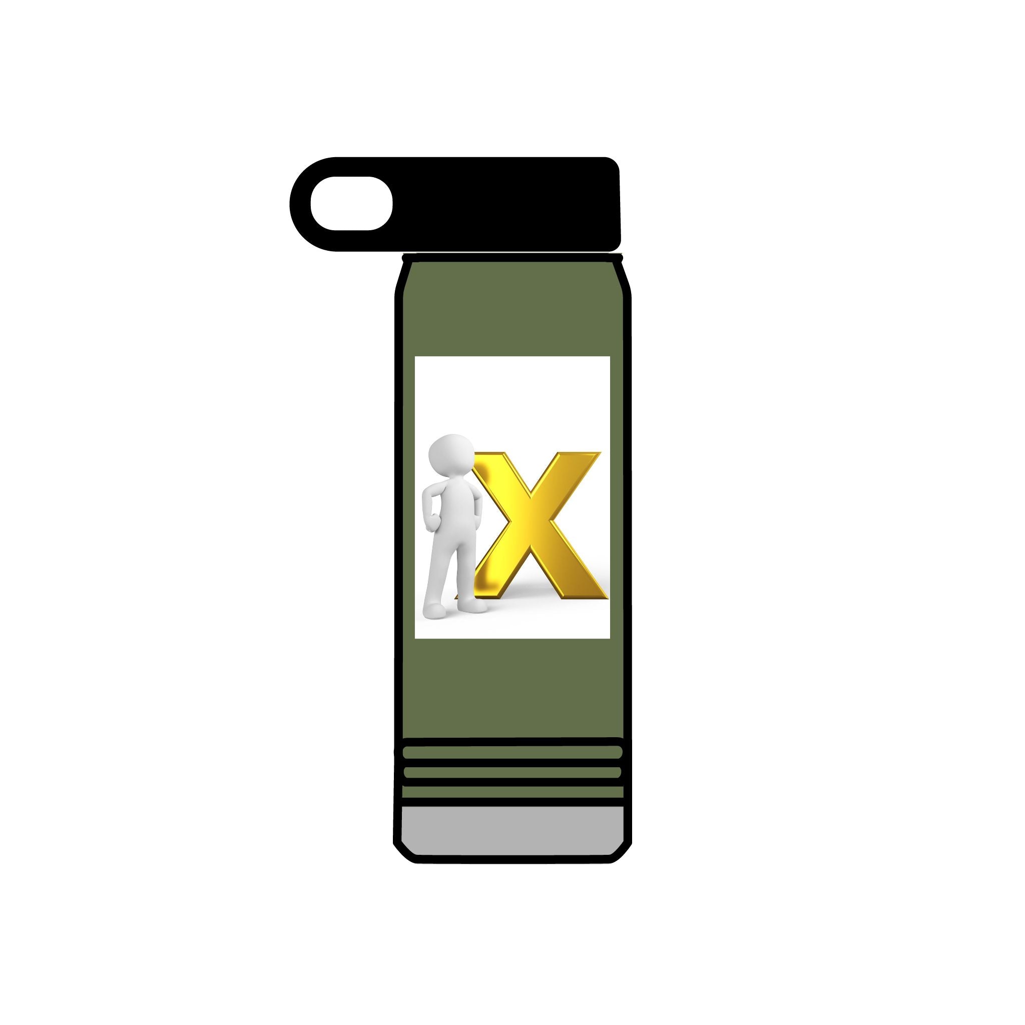 3D Figure with Gold X Water Bottle | 20oz Stainless Tumbler