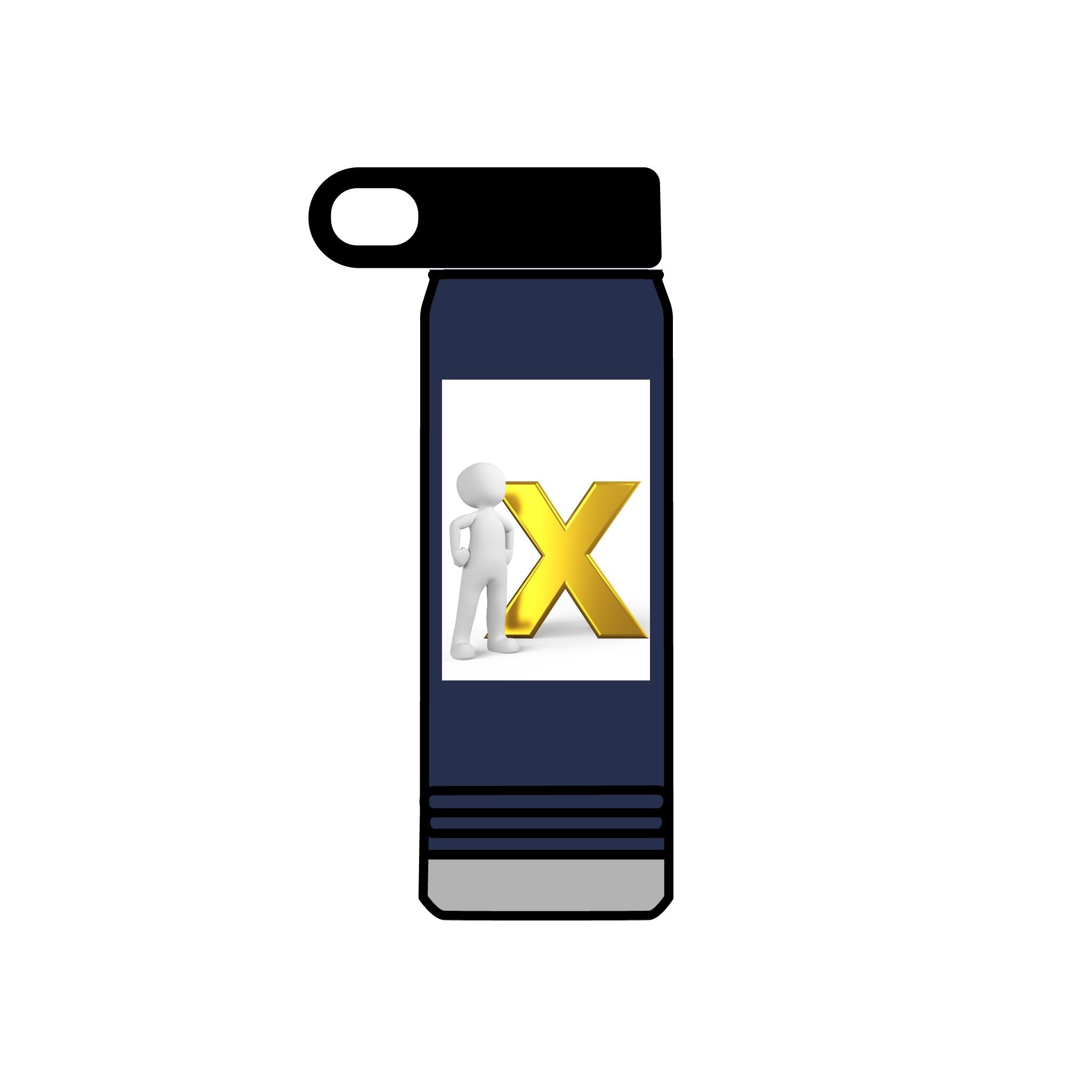 3D Figure with Gold X Water Bottle | 20oz Stainless Tumbler