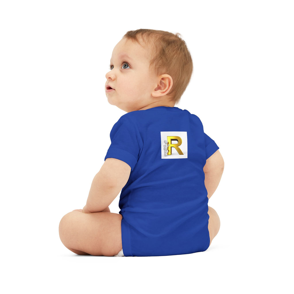 Gold Letter R Monogram Infant Onesie | Baby Bodysuit
