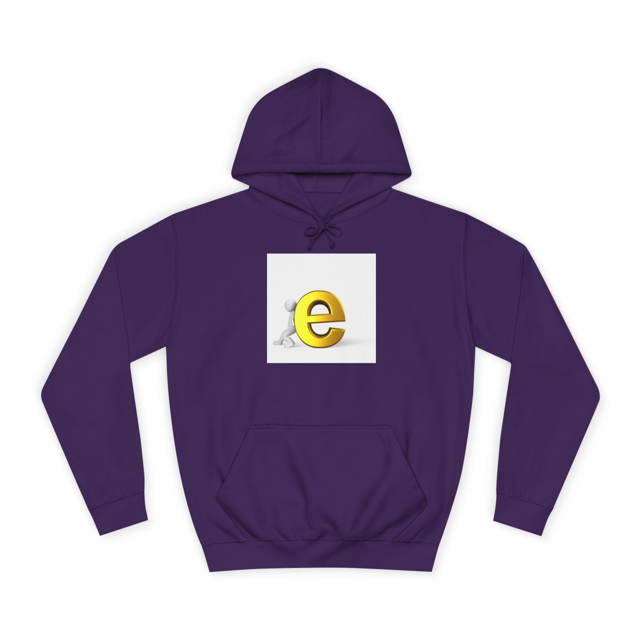 3D Gold Letter E Hoodie | Minimal Alphabet Monogram | Initial Sweatshirt