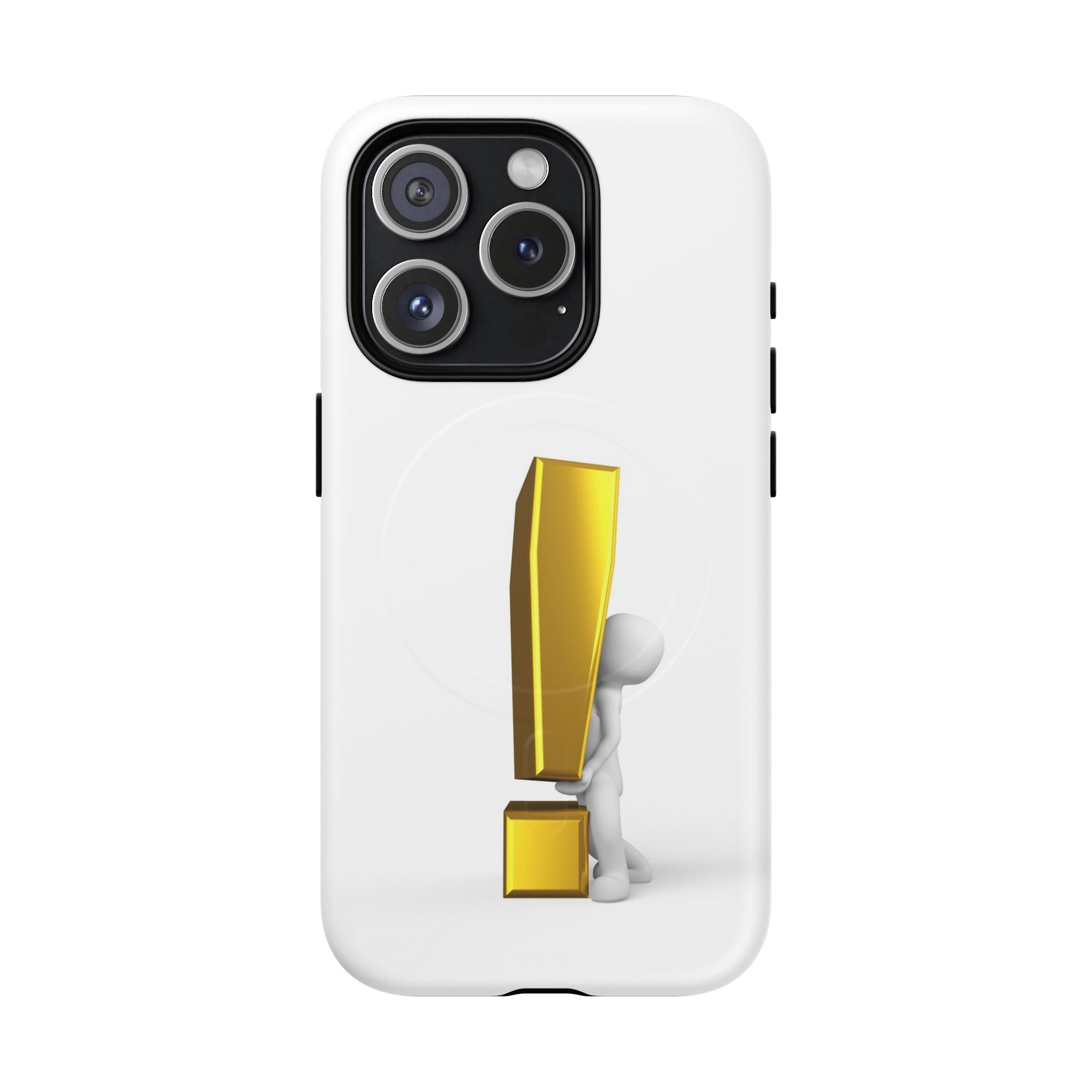 Coque de téléphone aimantée robuste Point d'exclamation doré