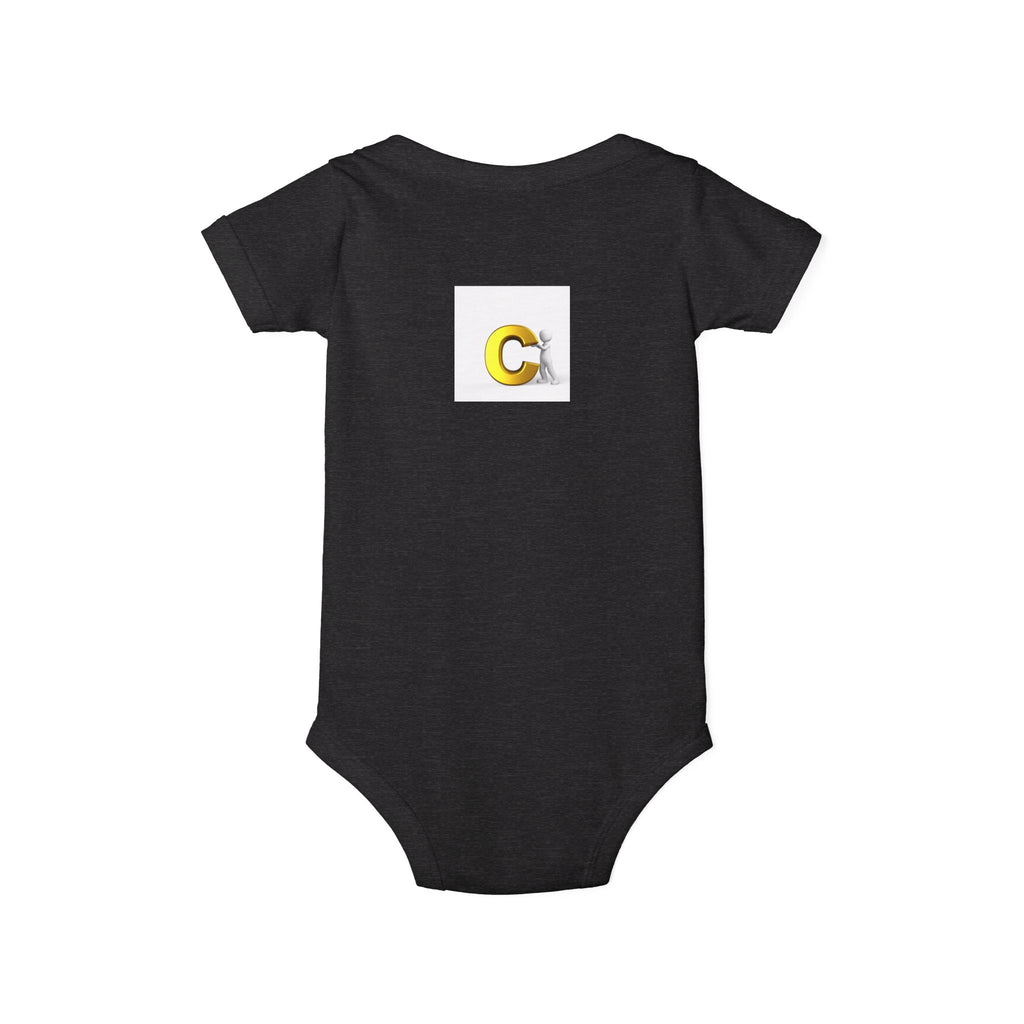 Letter C Chick Infant Onesie | Baby Monogram Initial Bodysuit