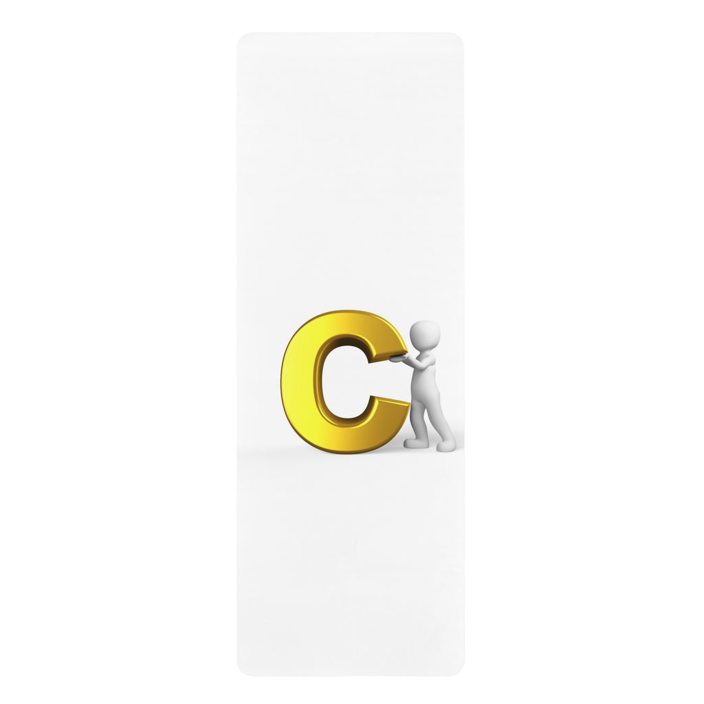 Letter C Character Rubber Yoga Mat | Monogram Initial Yoga Mat