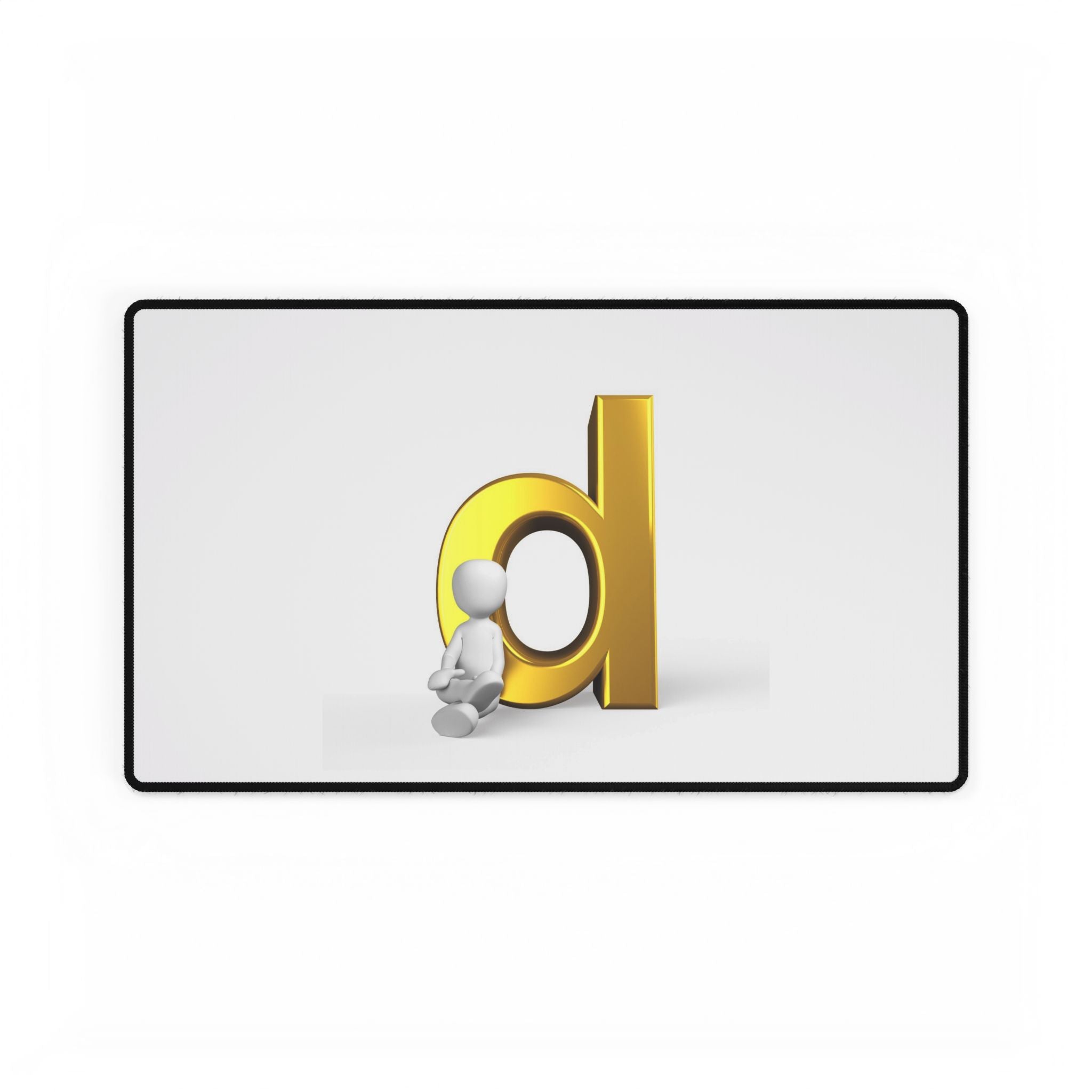Schreibtischunterlage mit Goldbuchstaben D Illustration | Typografisches Mauspad
