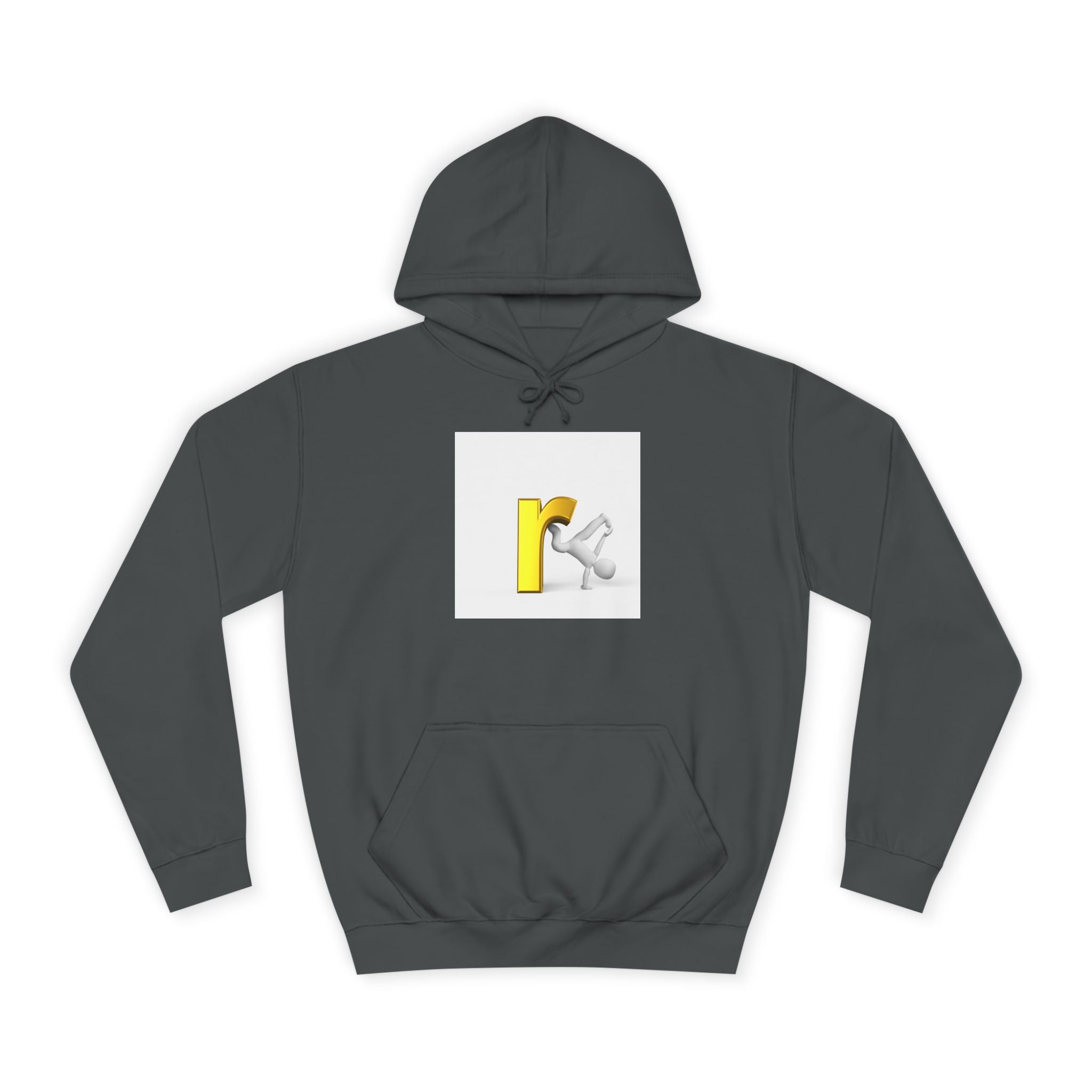 Yellow Letter R Character Hoodie | Playful Typographic Design