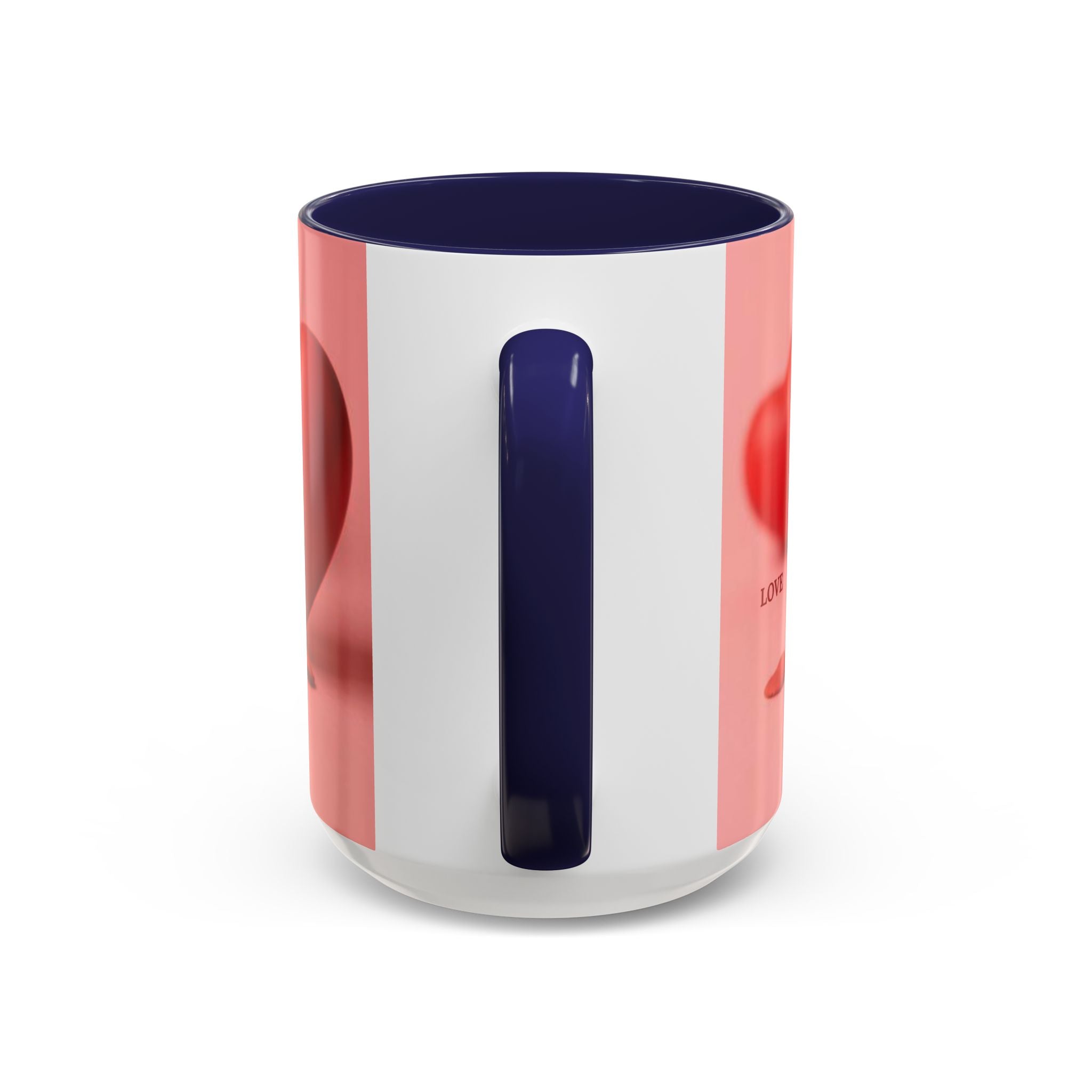 Red Heart Love Design Accent Coffee Mug | Valentine Heart Ceramic Mug