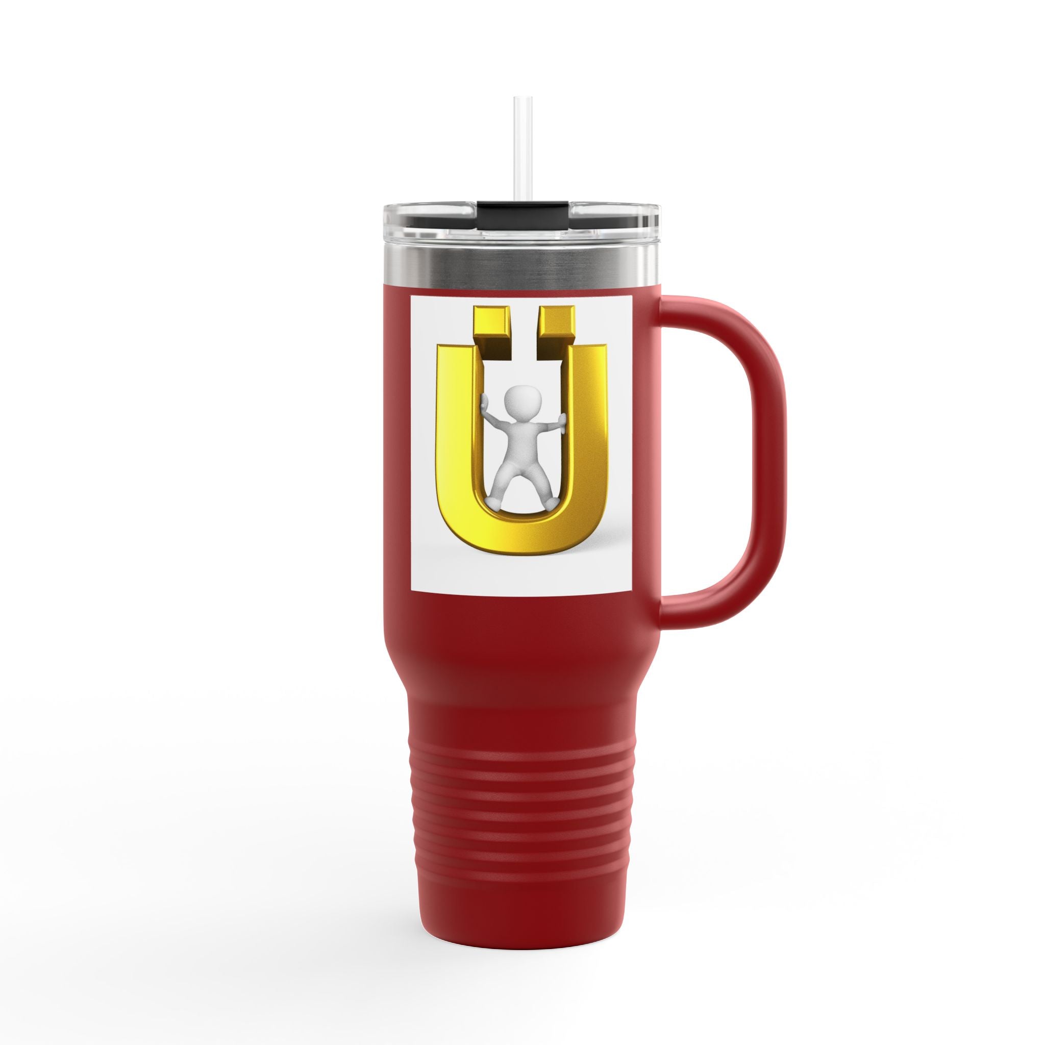 Golden Letter Ü with Figure 40oz Travel Mug | Insulated Tumbler