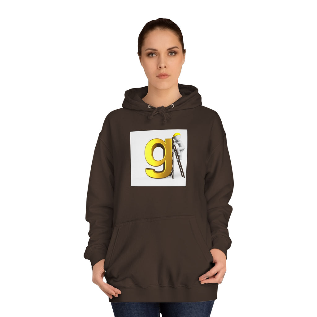 Gold Letter G with Painter Character Hoodie | Initial Monogram