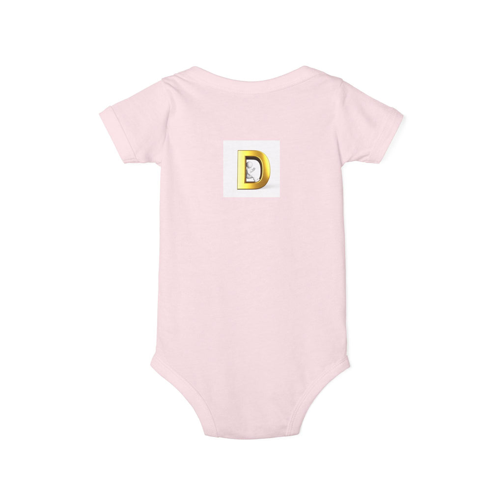 Gold Letter D Infant Onesie | Baby Monogram Initial Bodysuit