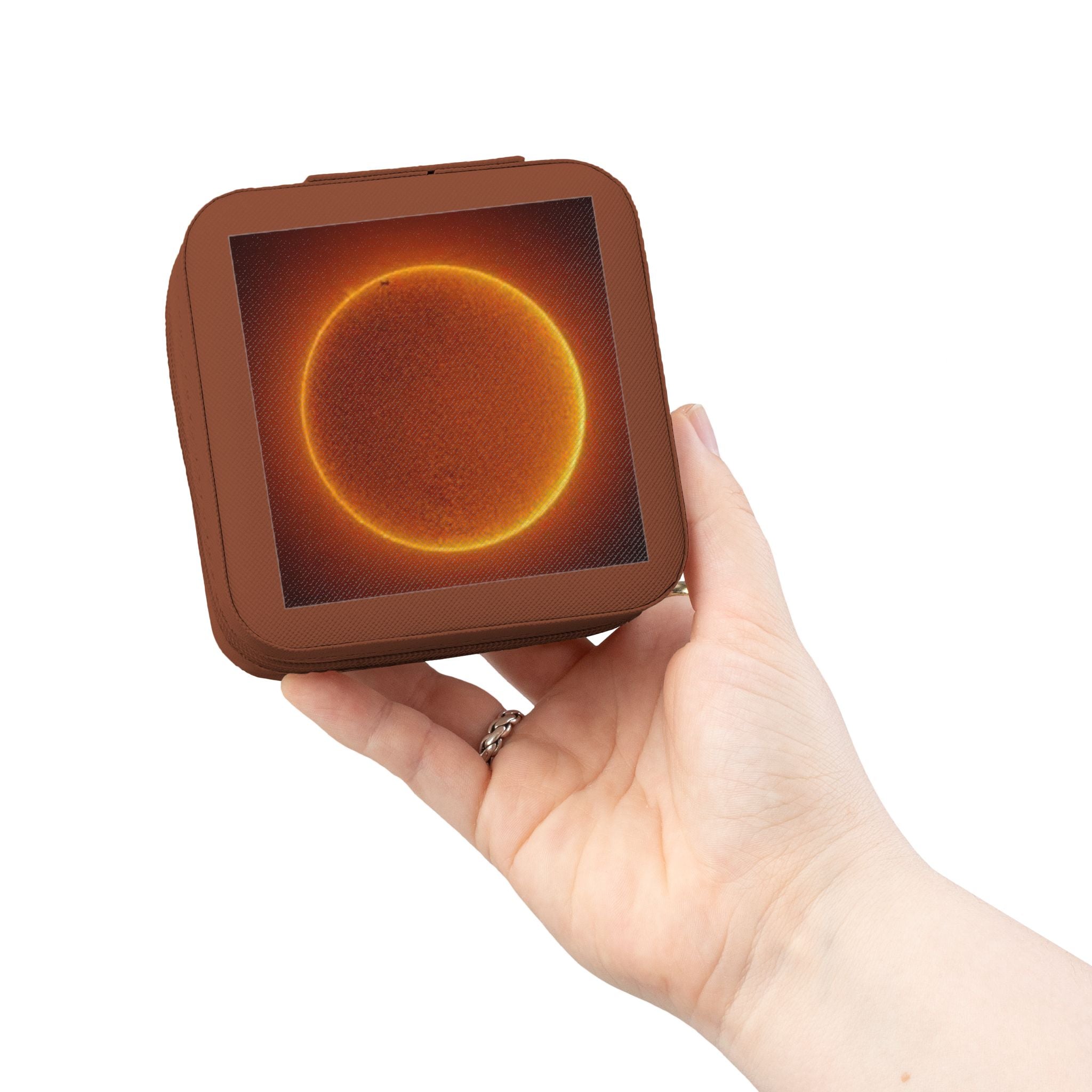Solar Eclipse Circle Jewelry Travel Case | Compact Jewelry Organizer