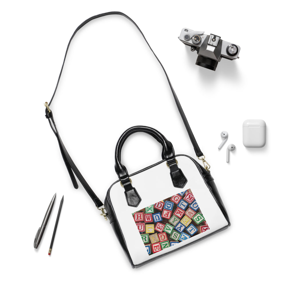 Alphabet Blocks Shoulder Handbag | Colorful Kids Letter Cube Print