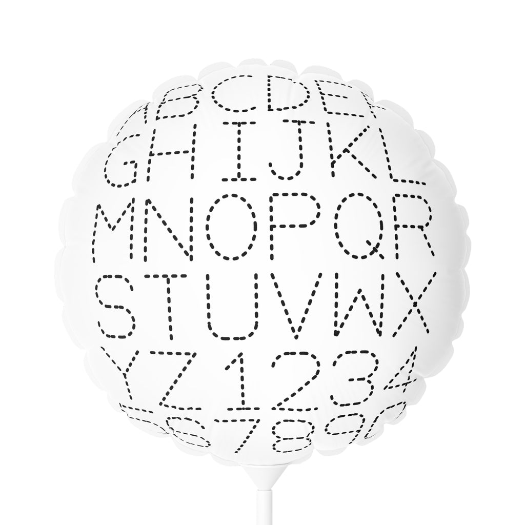 Dotted Alphabet and Numbers Balloon Round 11"