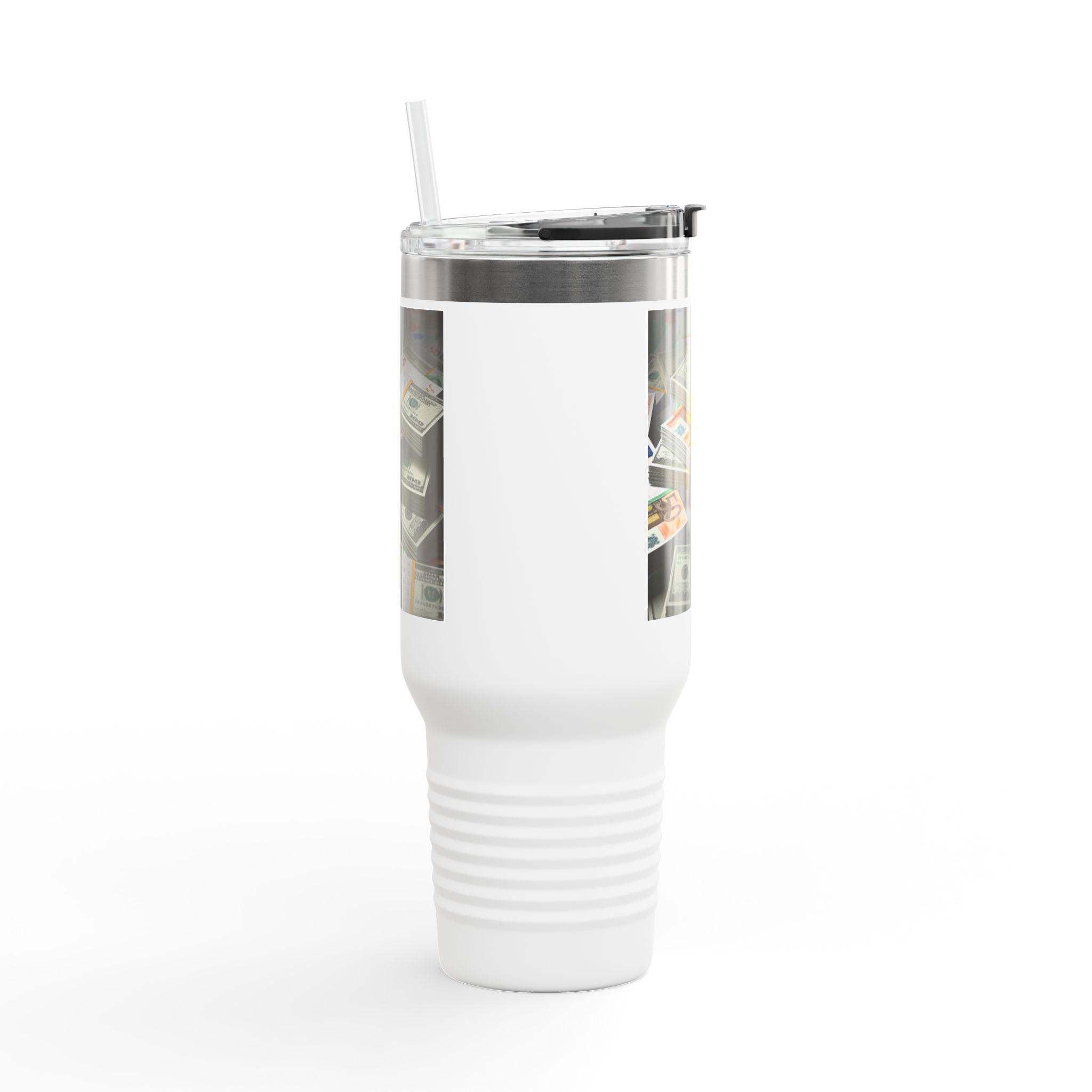 Mug de voyage isotherme motif billets de banque empilés | 1,2 L