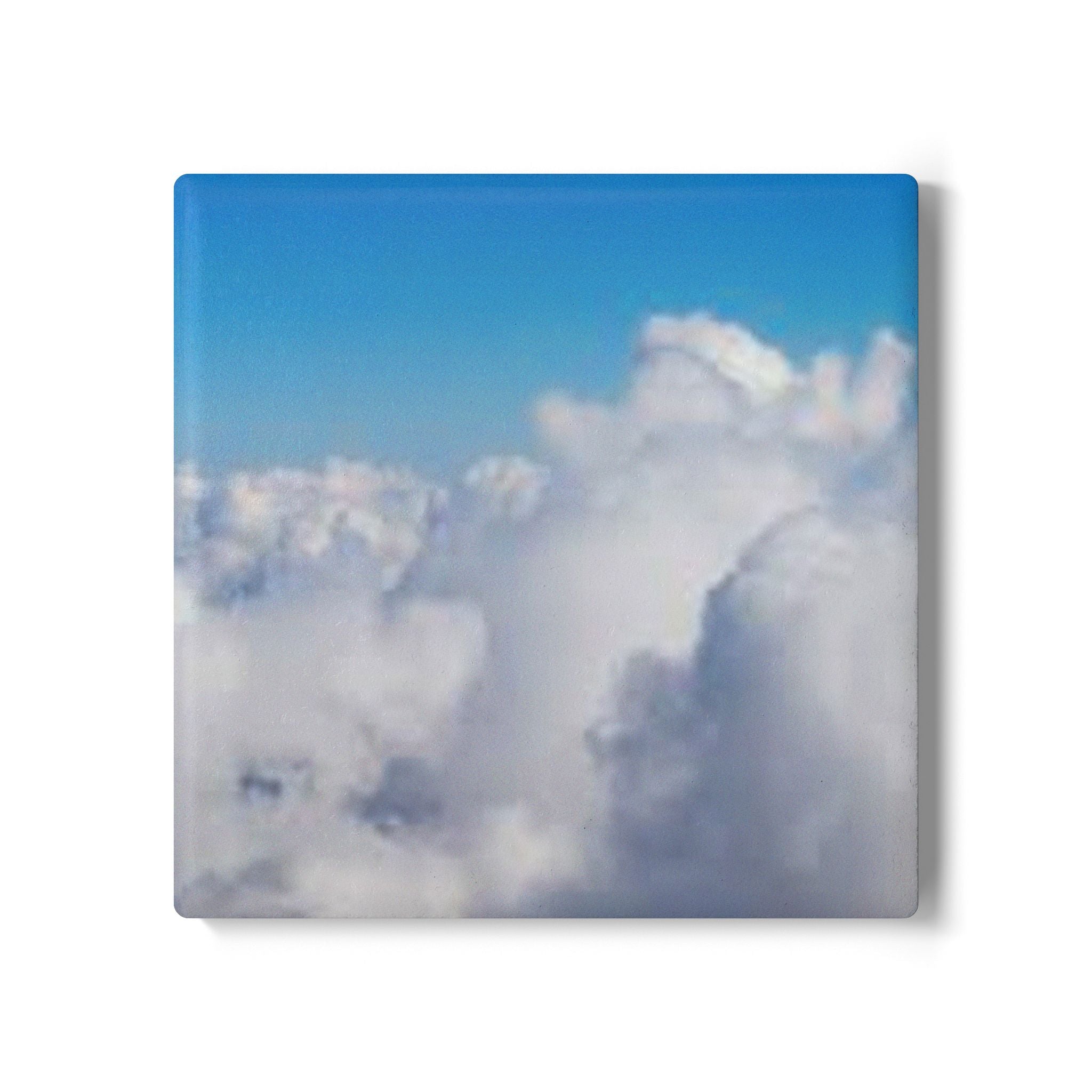 Blue Cloud Sky Ceramic Coaster | Cloudscape Drink Coaster
