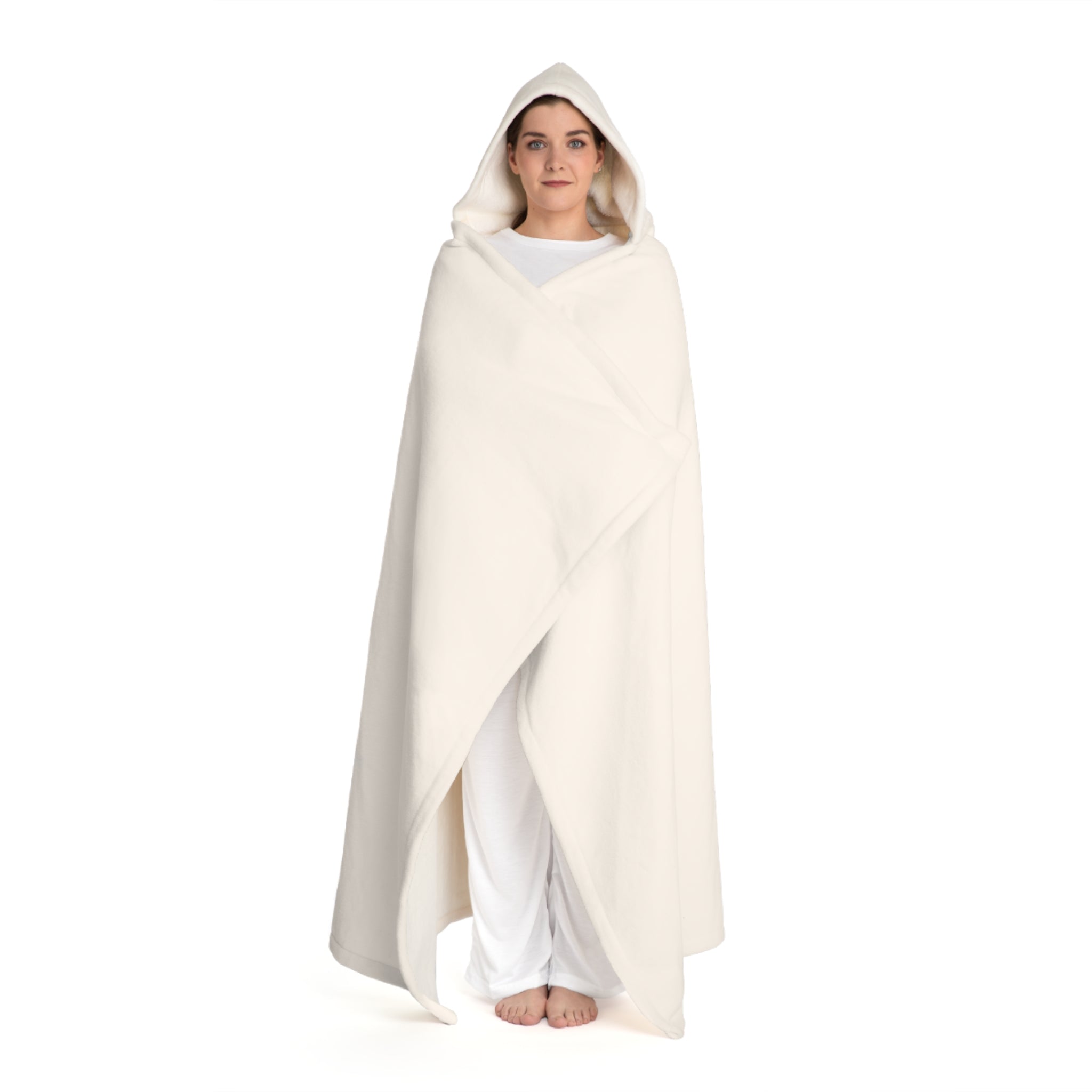 Cozy Hooded Sherpa Fleece Blanket | Gold Letter J With Figure