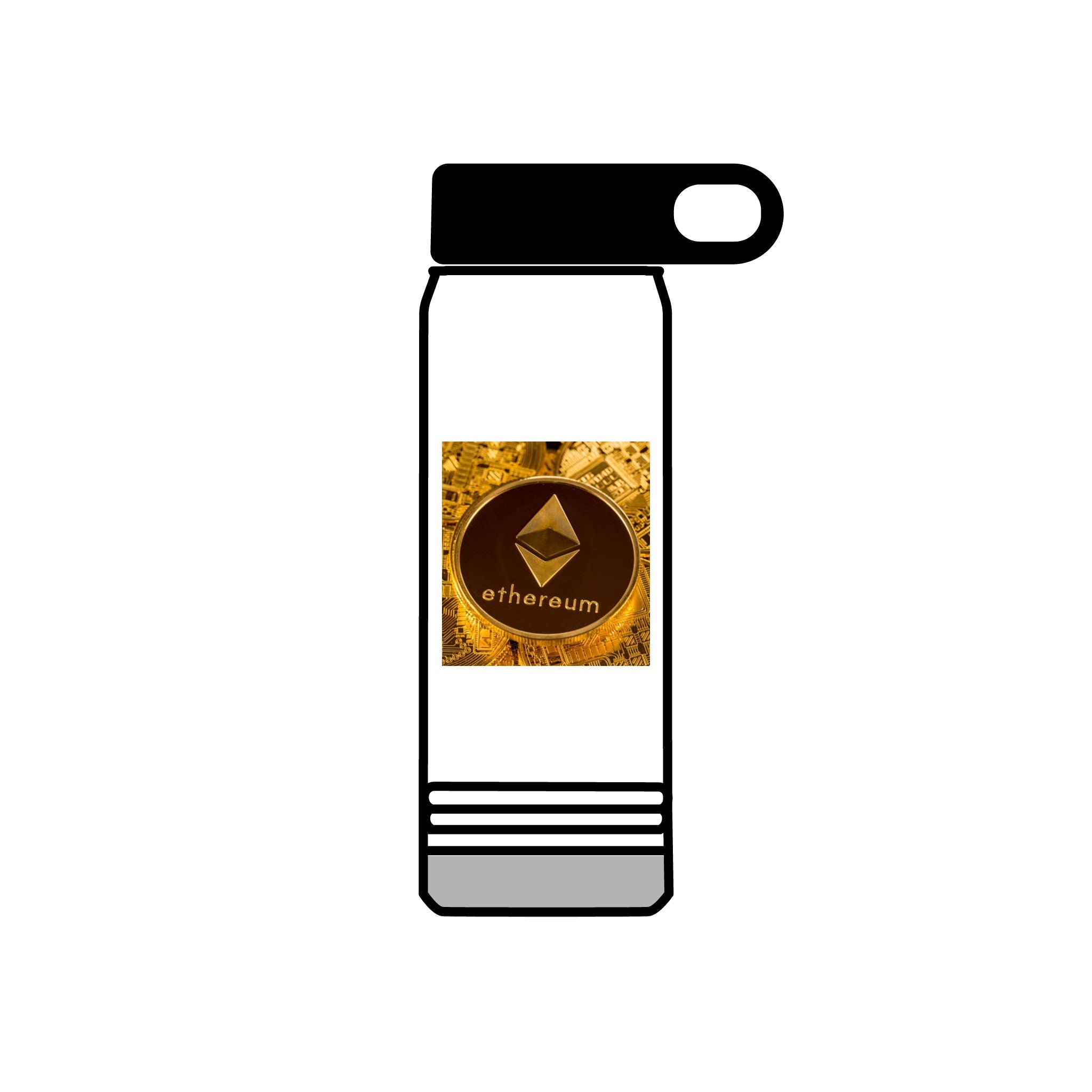 Ethereum Coin Graphic Water Bottle | 20oz Crypto Logo Stainless