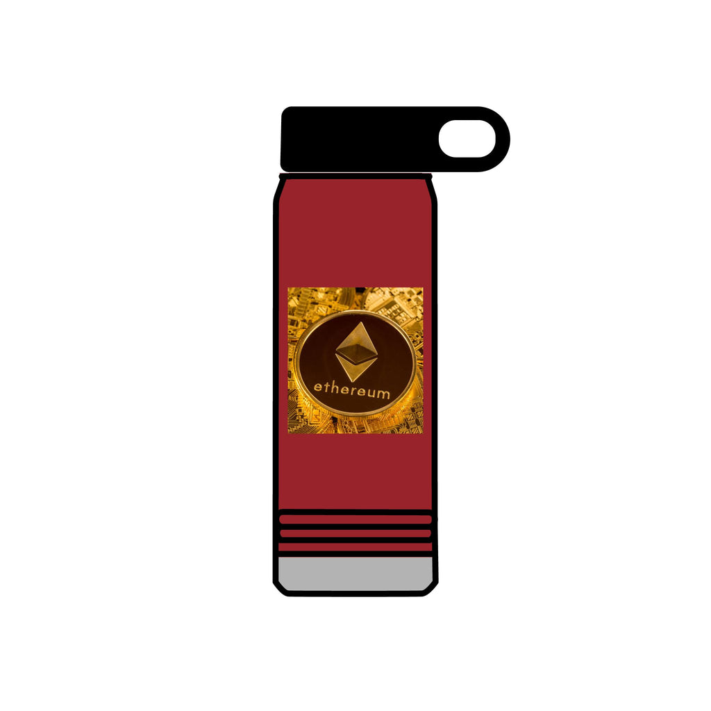 Ethereum Coin Graphic Water Bottle | 20oz Crypto Logo Stainless