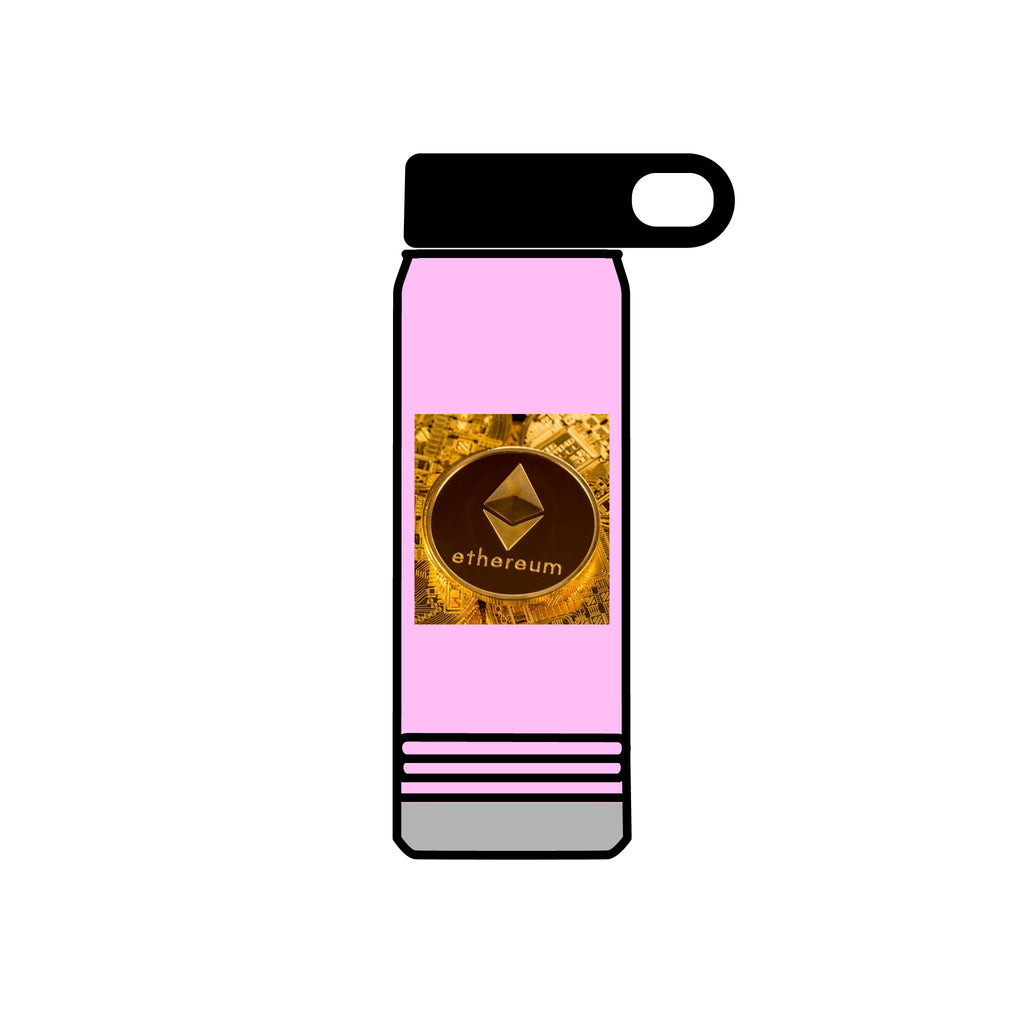 Ethereum Coin Graphic Water Bottle | 20oz Crypto Logo Stainless