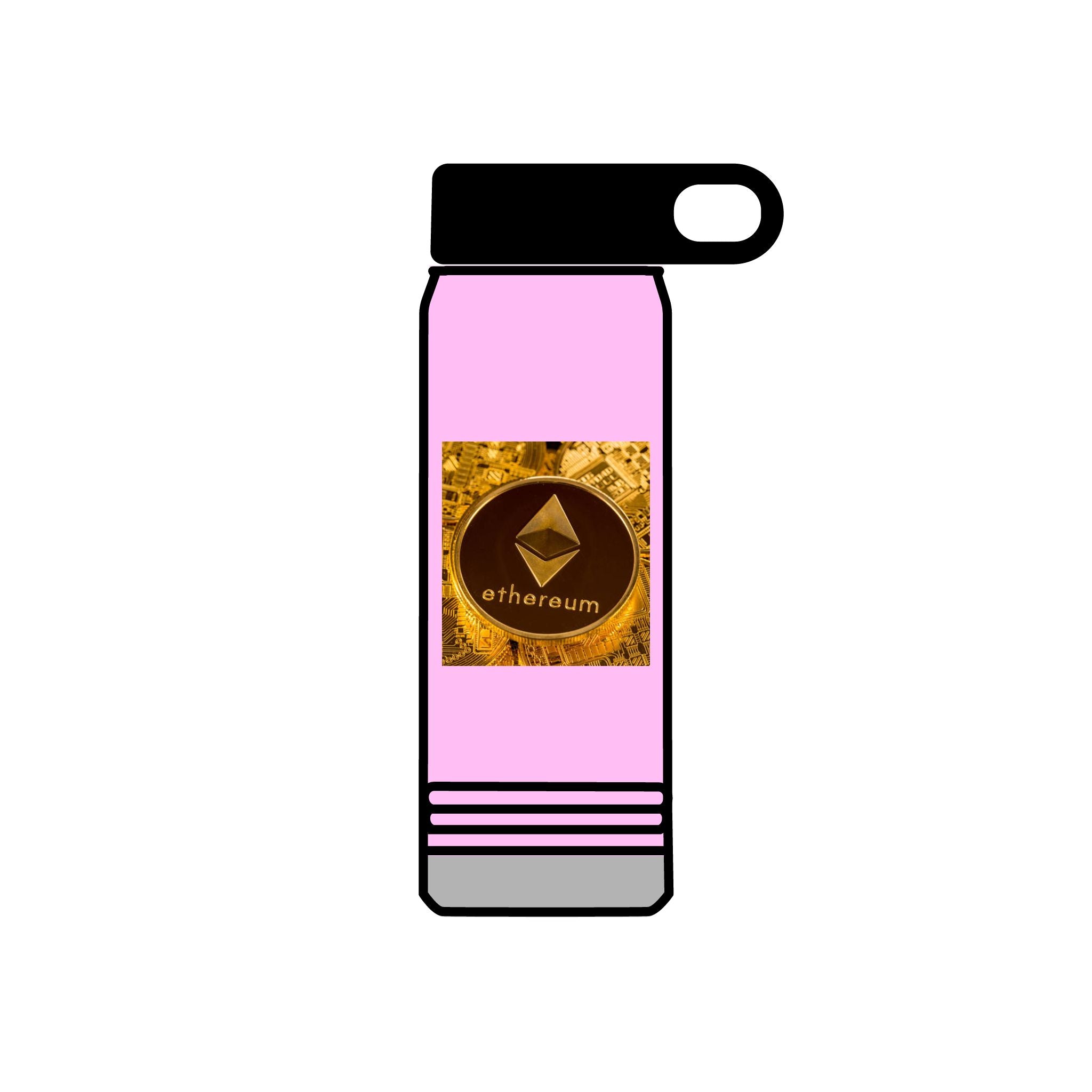 Ethereum Coin Graphic Water Bottle | 20oz Crypto Logo Stainless