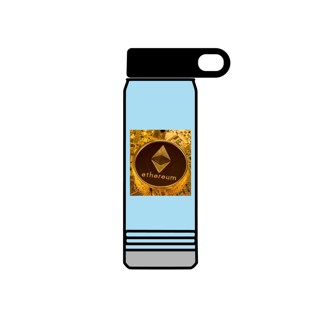 Ethereum Coin Graphic Water Bottle | 20oz Crypto Logo Stainless
