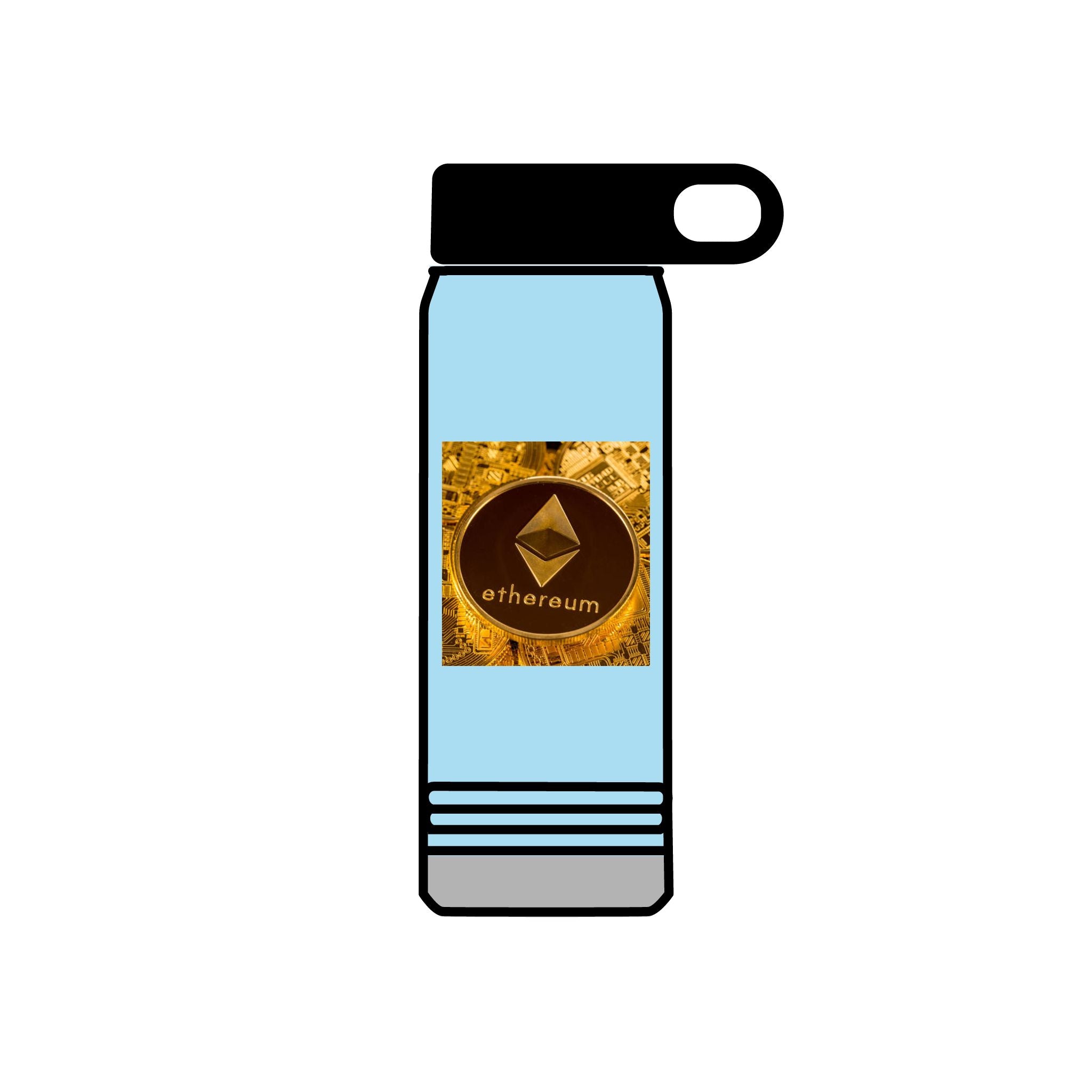 Ethereum Coin Graphic Water Bottle | 20oz Crypto Logo Stainless