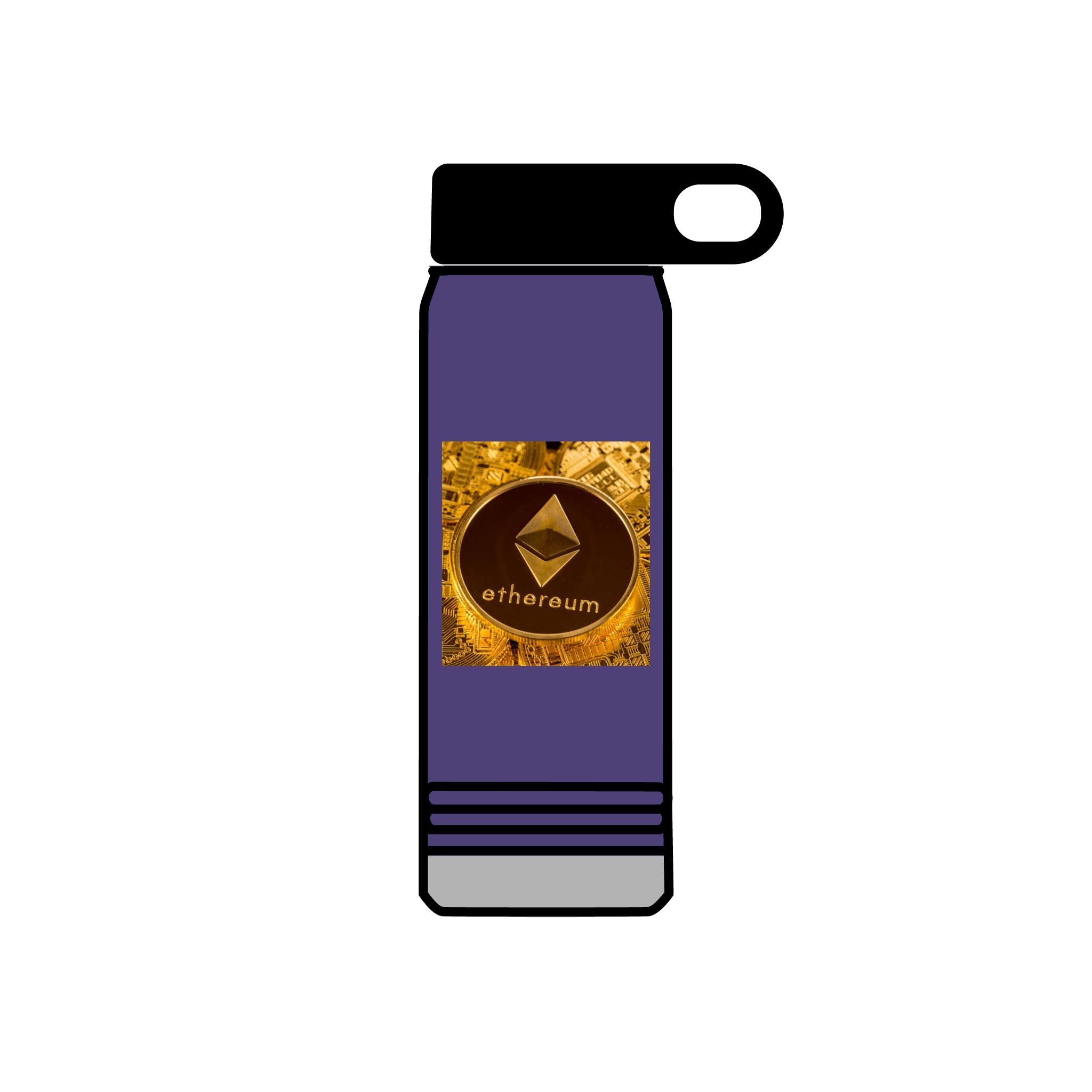 Ethereum Coin Graphic Water Bottle | 20oz Crypto Logo Stainless