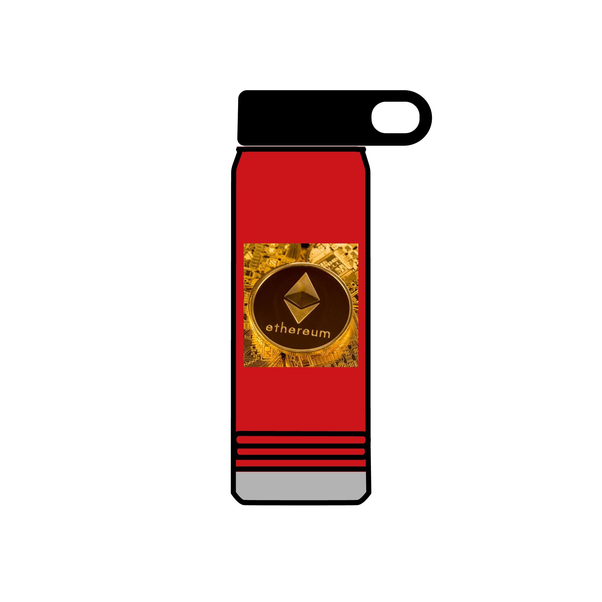 Ethereum Coin Graphic Water Bottle | 20oz Crypto Logo Stainless