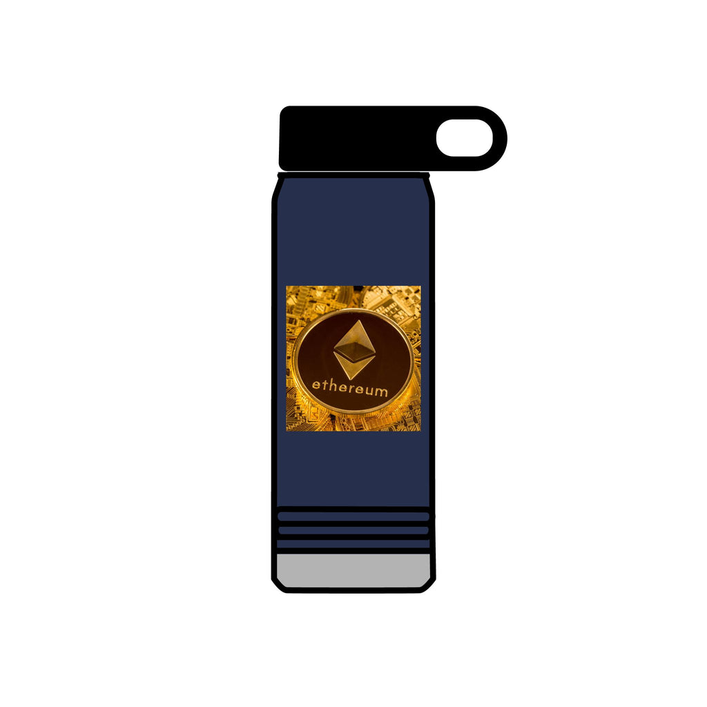 Ethereum Coin Graphic Water Bottle | 20oz Crypto Logo Stainless