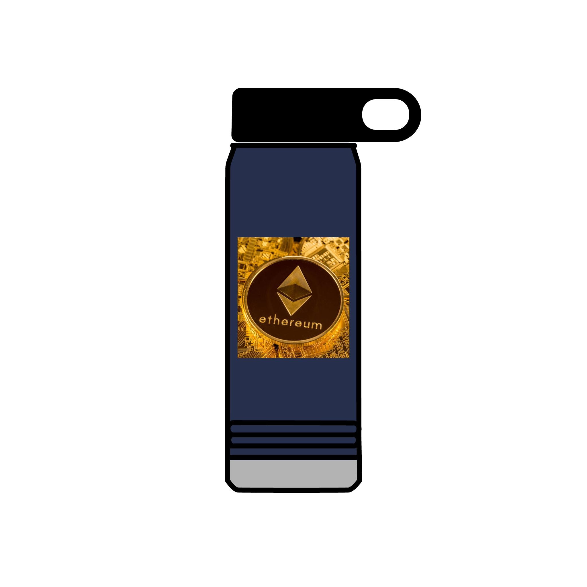 Ethereum Coin Graphic Water Bottle | 20oz Crypto Logo Stainless