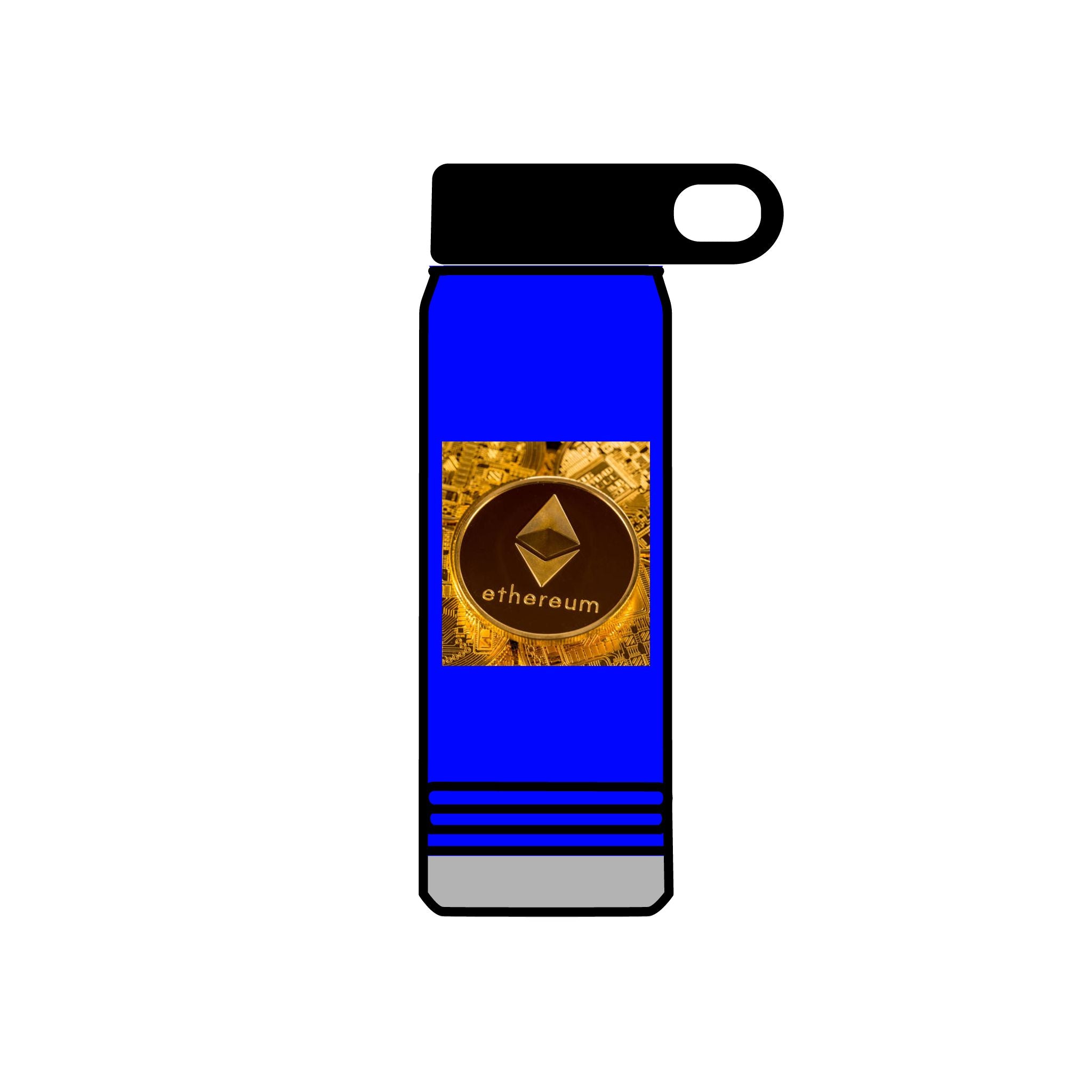 Ethereum Coin Graphic Water Bottle | 20oz Crypto Logo Stainless