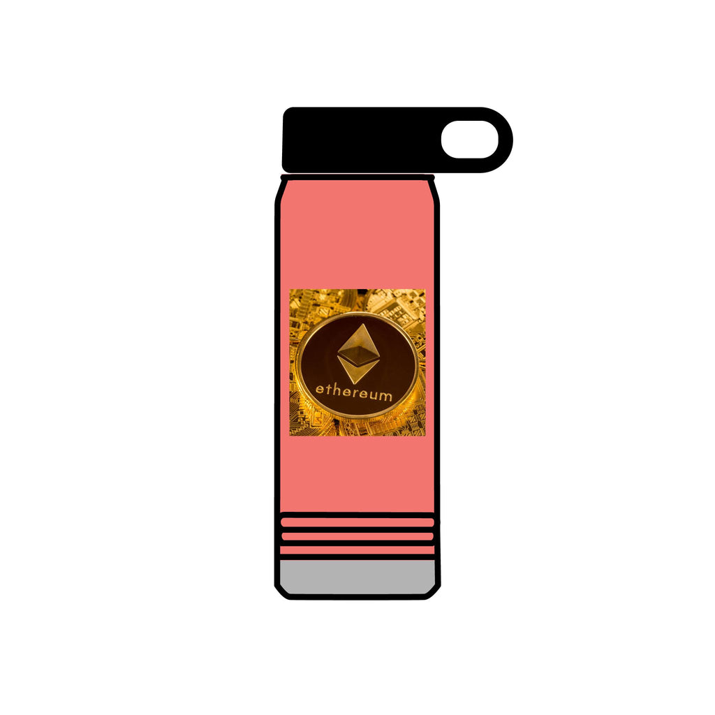 Ethereum Coin Graphic Water Bottle | 20oz Crypto Logo Stainless
