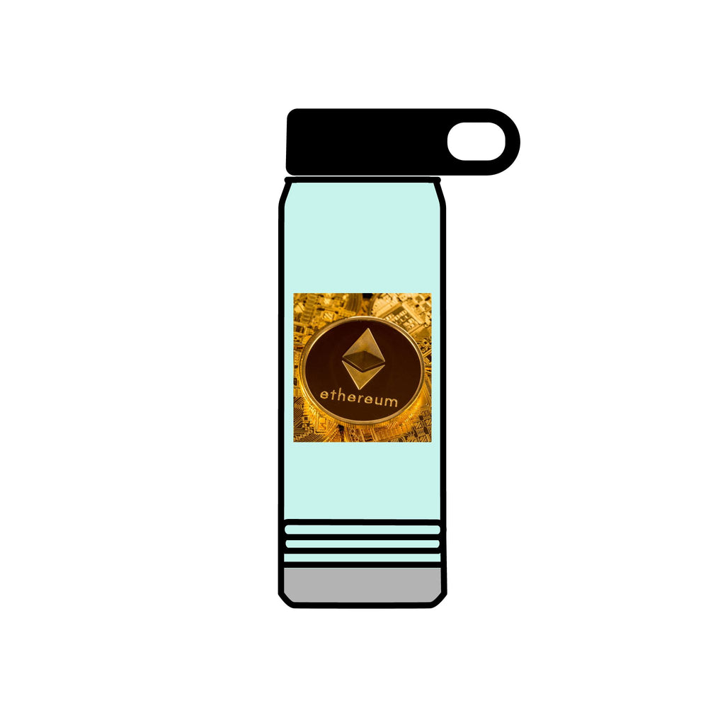 Ethereum Coin Graphic Water Bottle | 20oz Crypto Logo Stainless