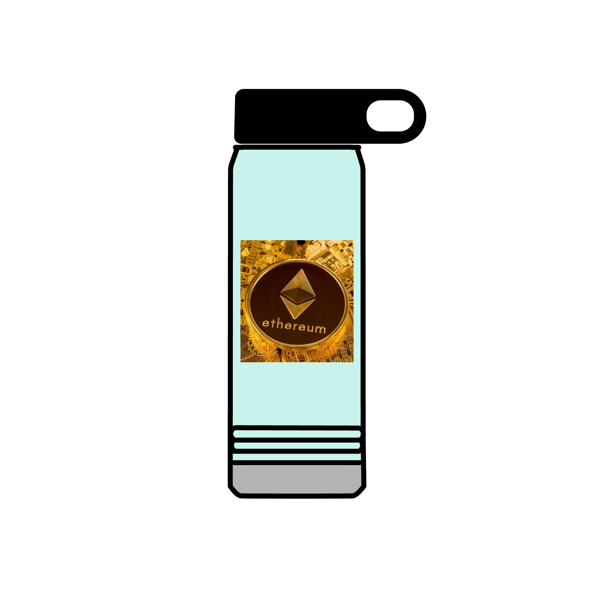 Ethereum Coin Graphic Water Bottle | 20oz Crypto Logo Stainless