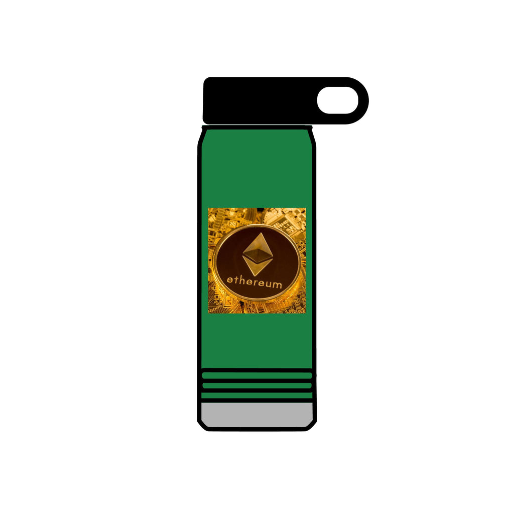 Ethereum Coin Graphic Water Bottle | 20oz Crypto Logo Stainless