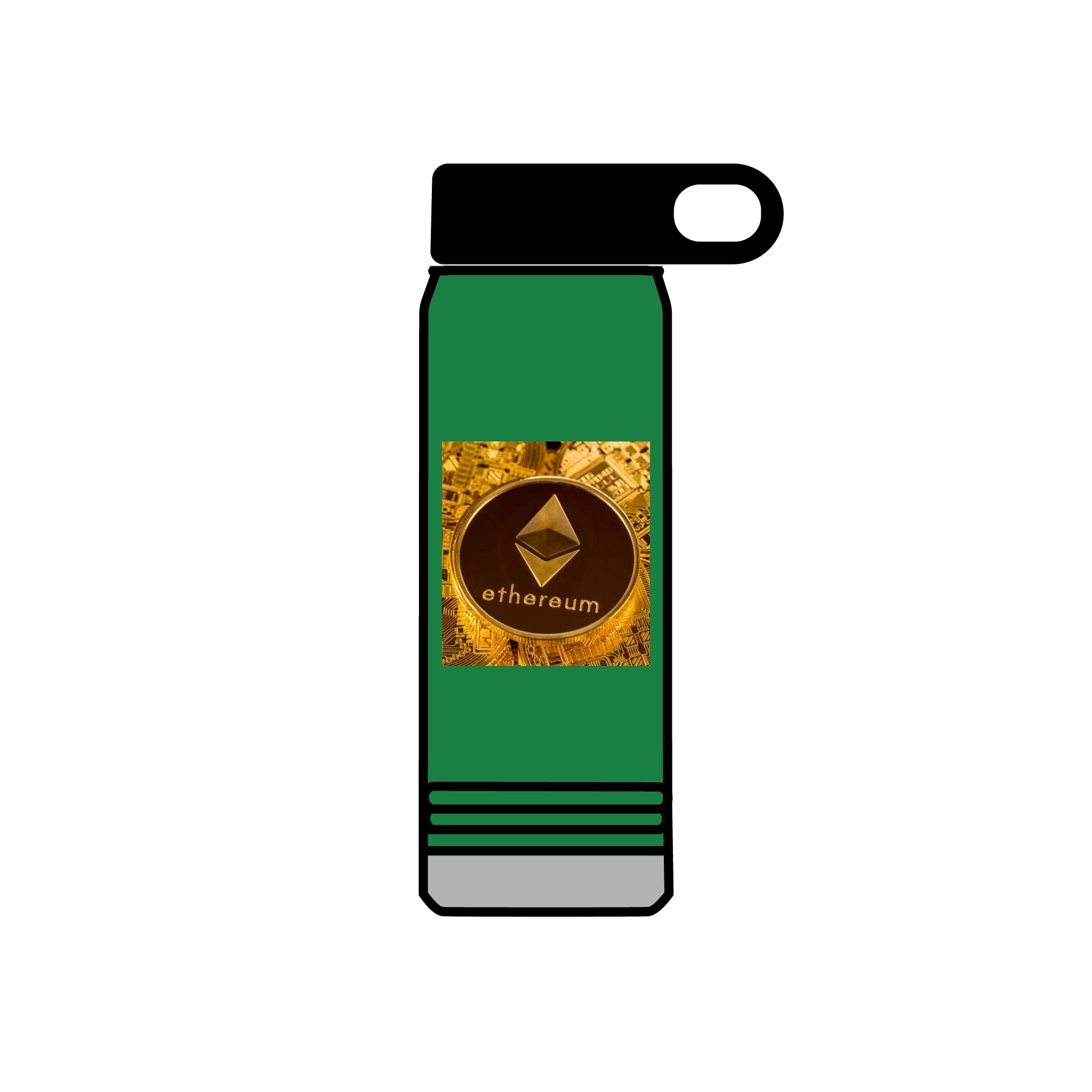 Ethereum Coin Graphic Water Bottle | 20oz Crypto Logo Stainless