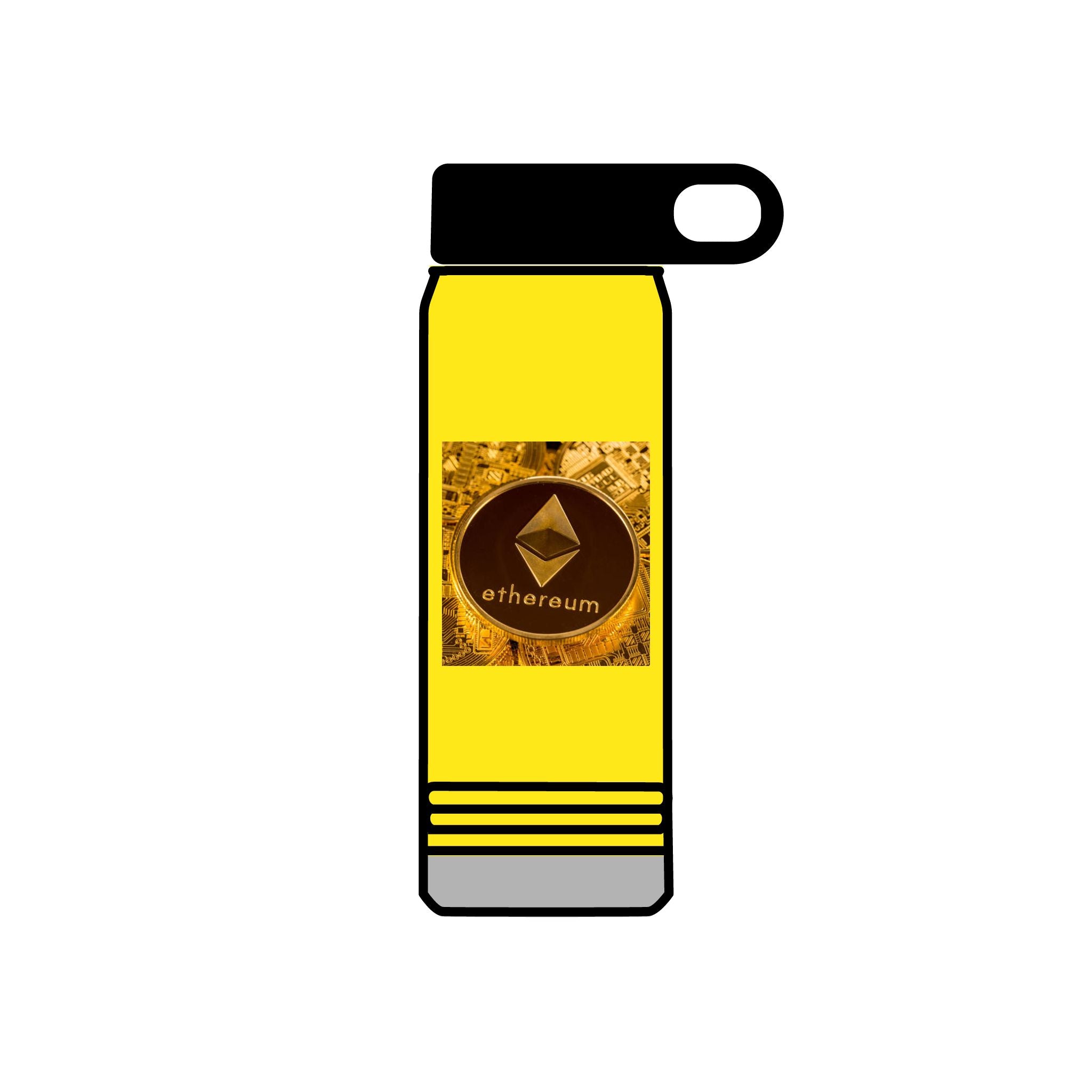 Ethereum Coin Graphic Water Bottle | 20oz Crypto Logo Stainless