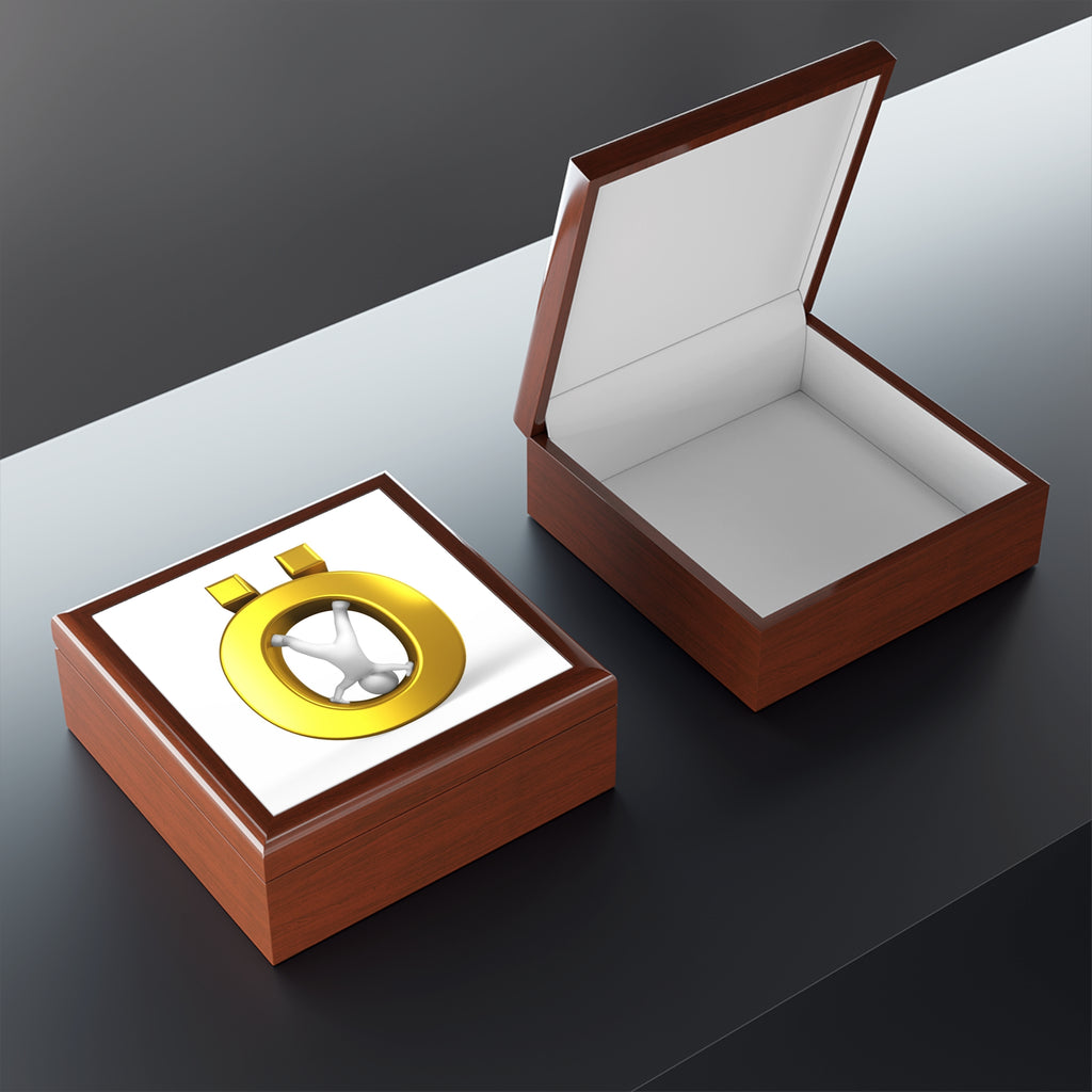 Gold Letter Ö Jewelry Box | Black Lacquer Trinket Case