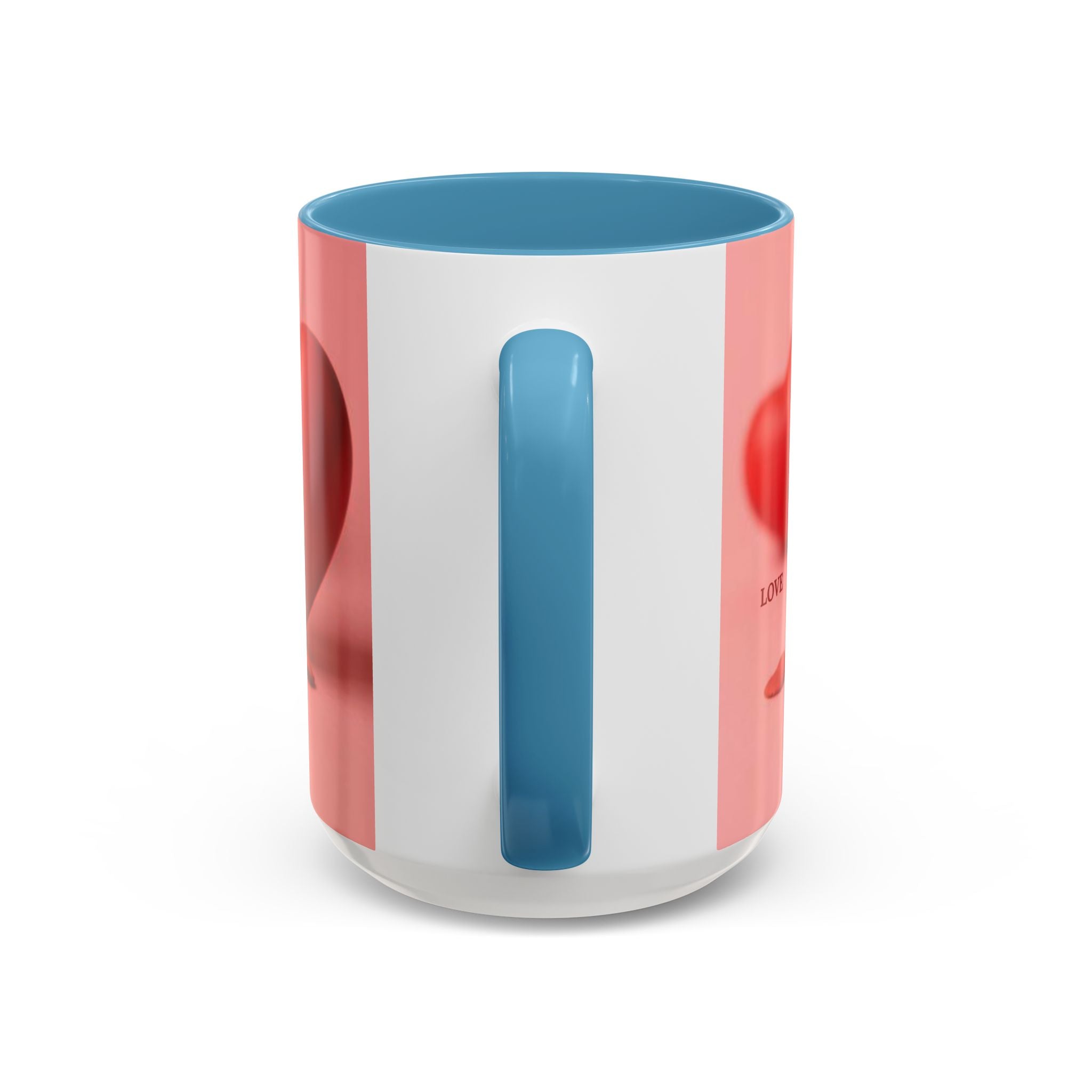 Red Heart Love Design Accent Coffee Mug | Valentine Heart Ceramic Mug