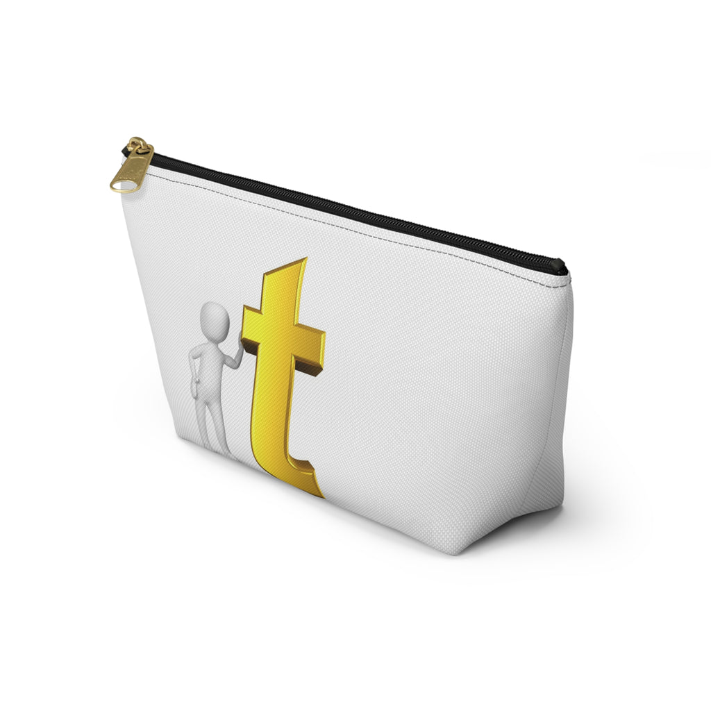 Gold Letter T Monogram Accessory Pouch | T-Bottom Makeup Bag